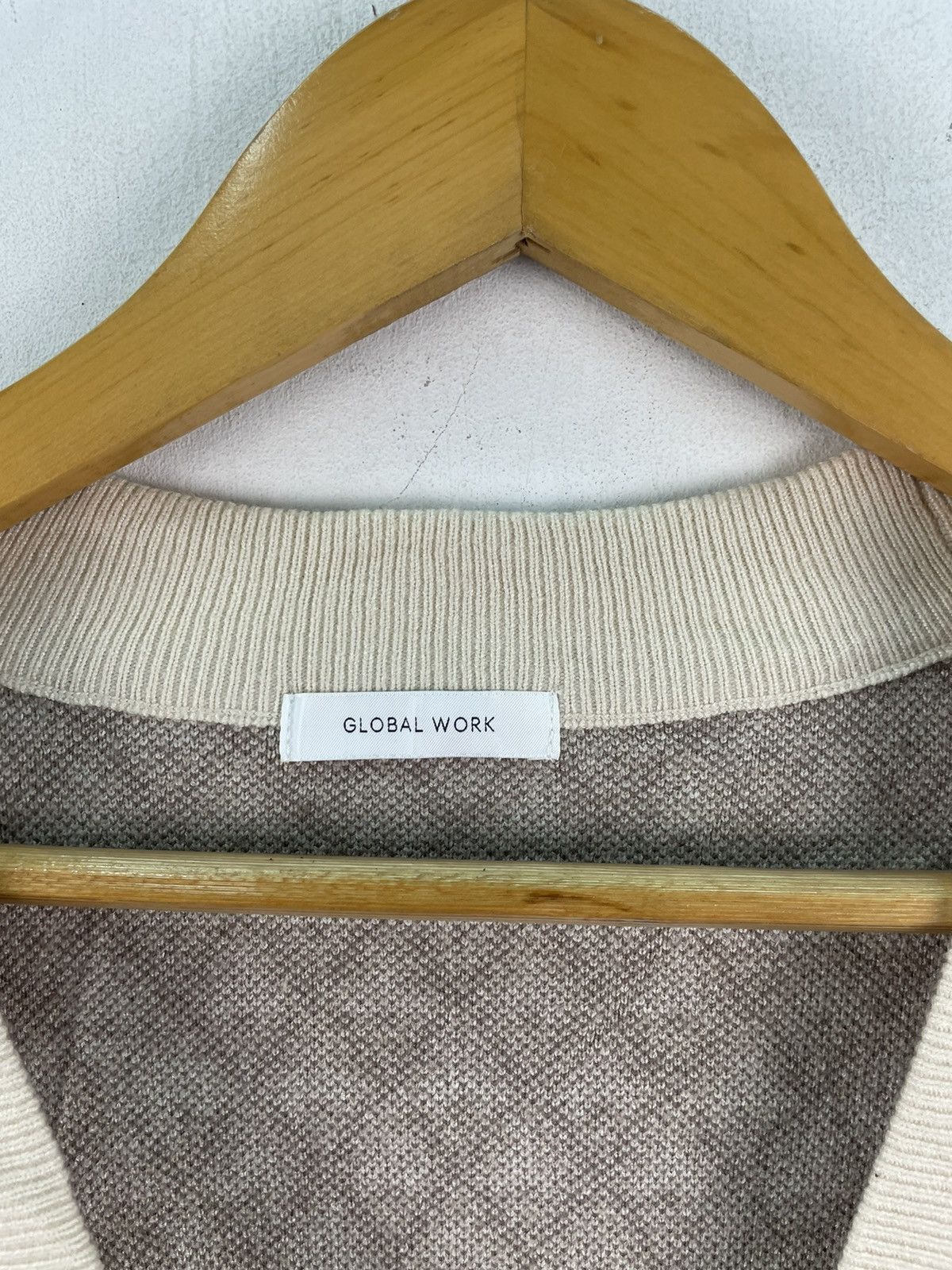 Global Work × Japanese Brand 🇯🇵 Global Work Cardigan Jacket Sweater Nude Baggy Size XL / US 12-14 / IT 48-50 - 4 Thumbnail