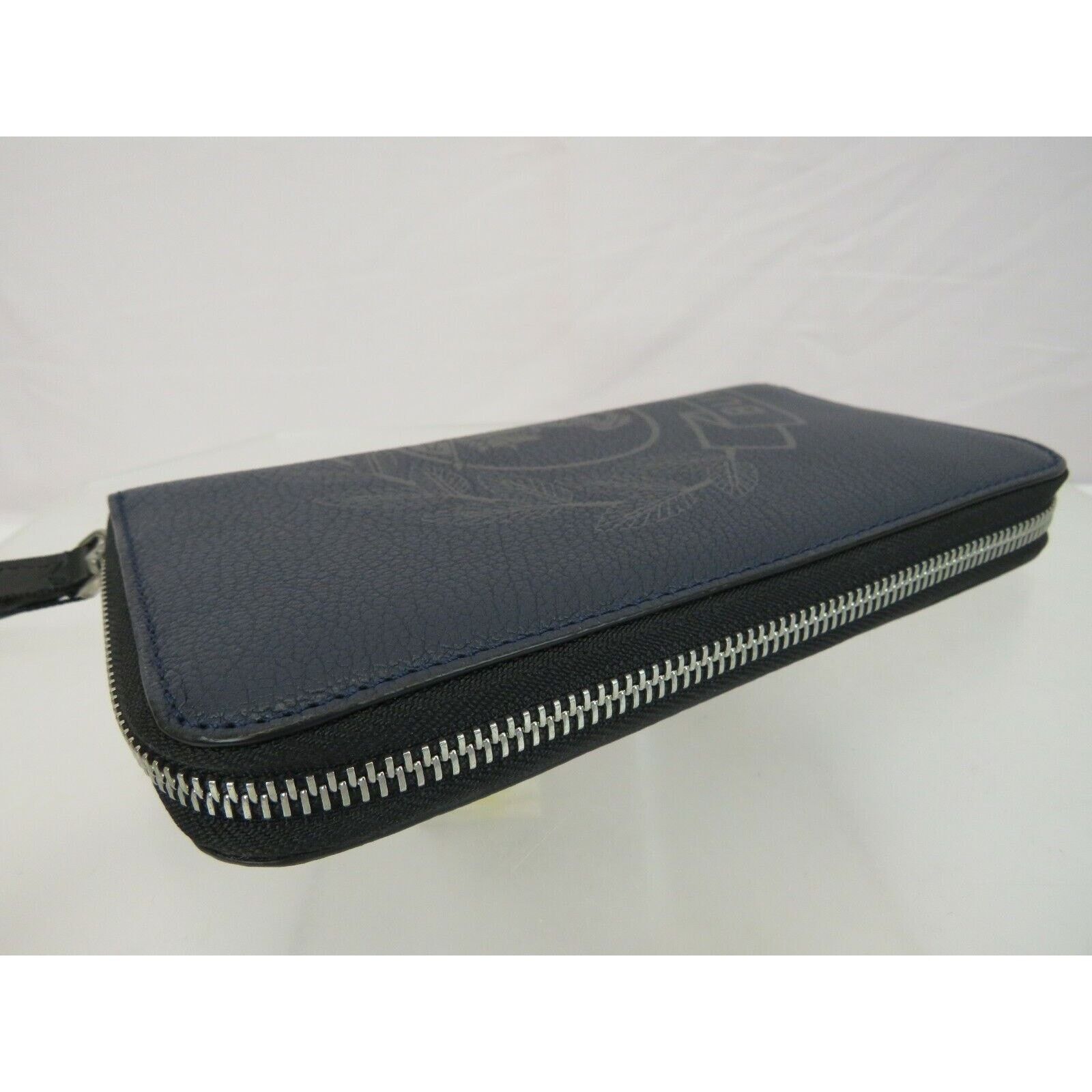 Burberry BURBERRY STORM BLUE LEATHER CREST LOGO CONTINENTAL WALLET Size ONE SIZE - 5 Thumbnail