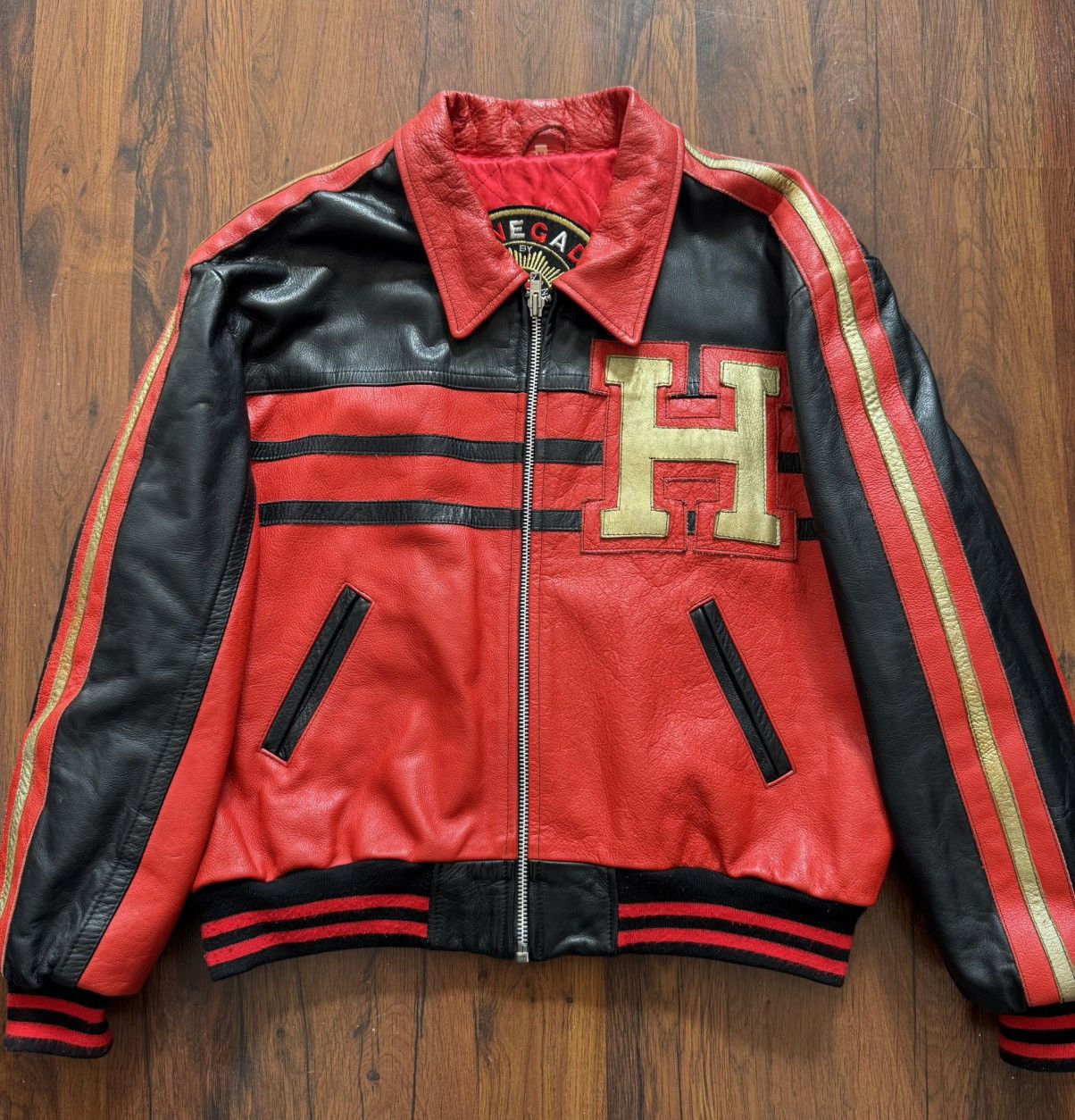 Leather Vintage Genuine Real Leather Jacket High Quality Rock Punk Size US XL / EU 56 / 4 - 1 Thumbnail