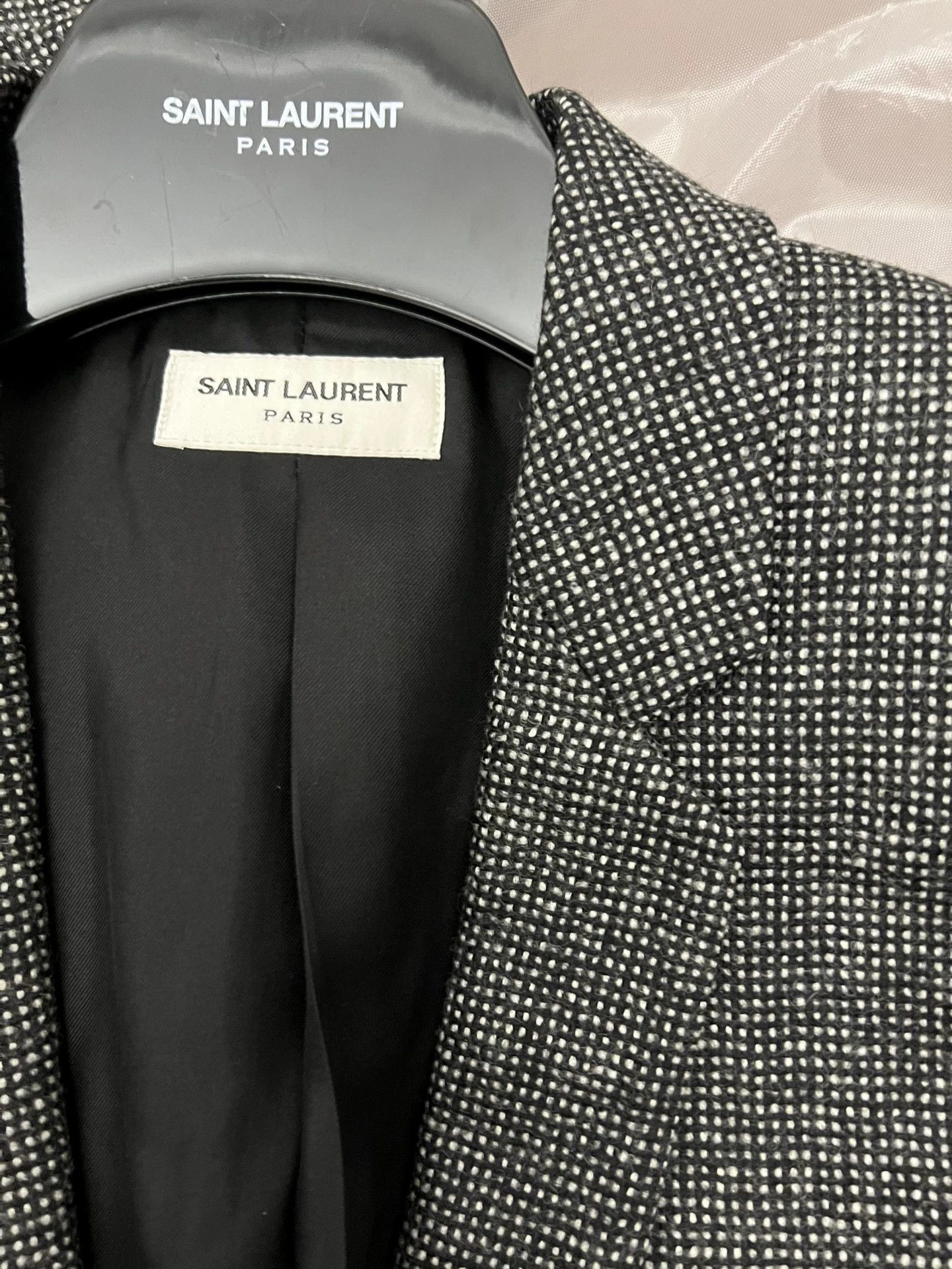 Saint Laurent Paris SLP Wool Thick Suit 46 Black/White Knit New Size 46R - 4 Thumbnail