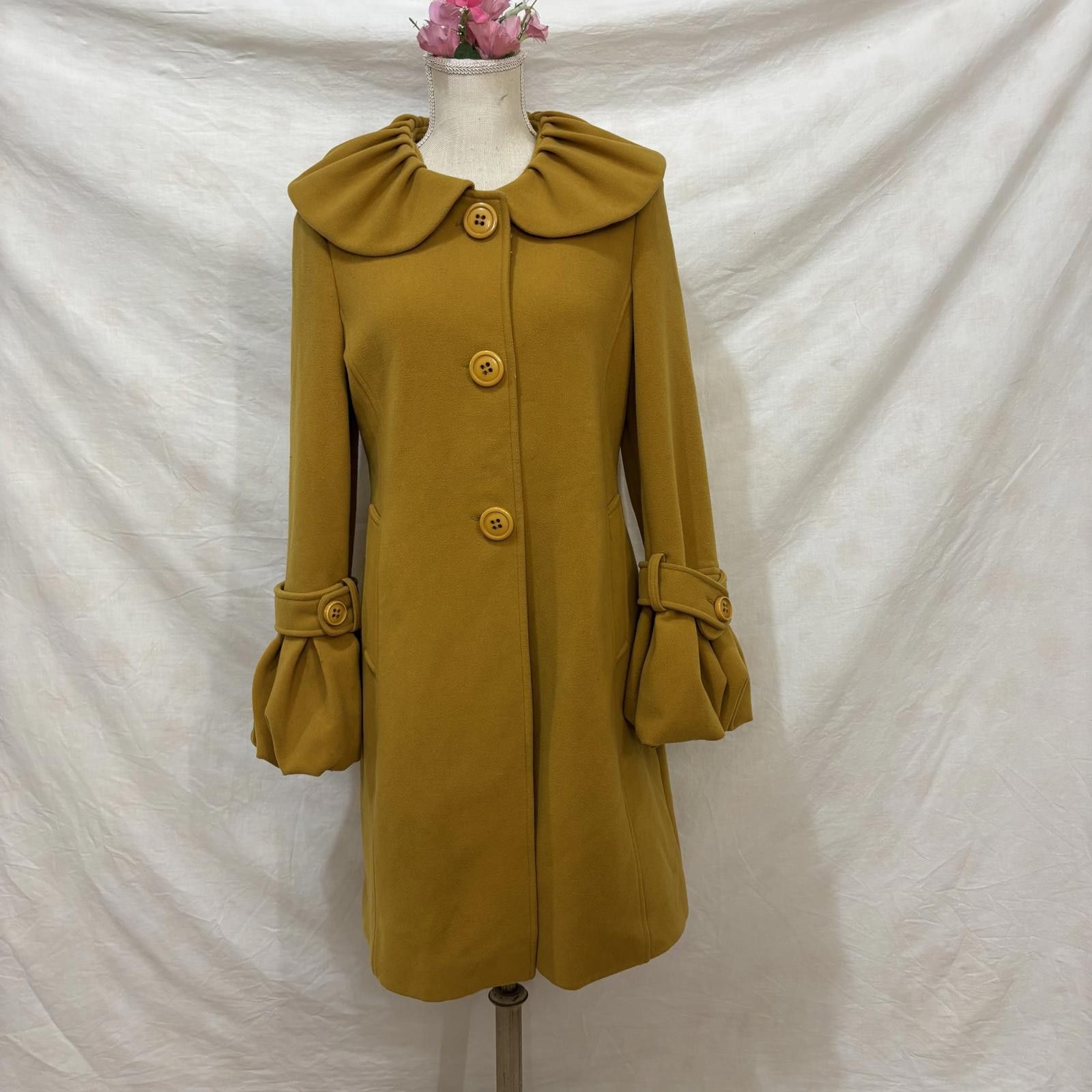 Other Vtg Y2K Mustard Butik Sule dramatic collared coat Size S / US 4 / IT 40 - 1 Thumbnail