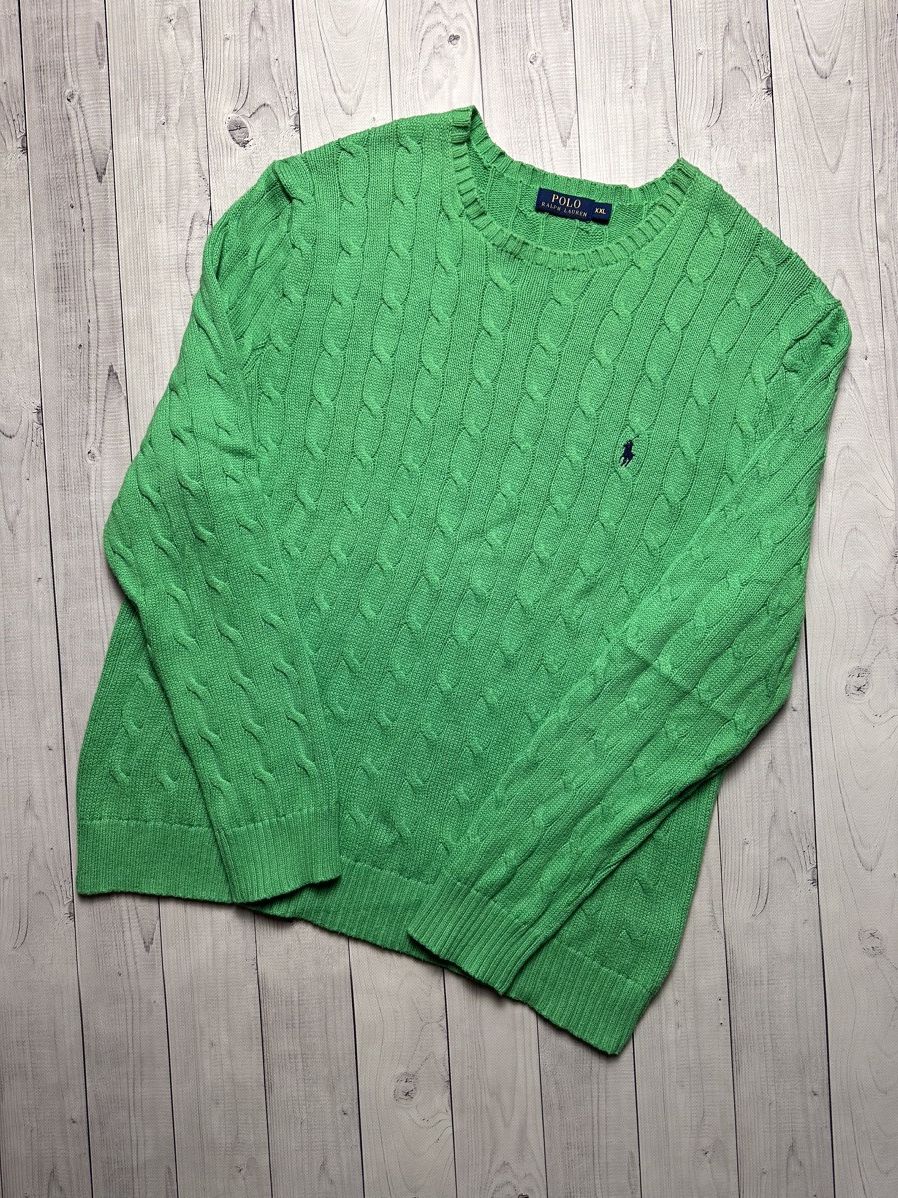 Vintage Vintage polo Ralph Lauren green sweater knitted rare green Size US XXL / EU 58 / 5 - 2 Thumbnail