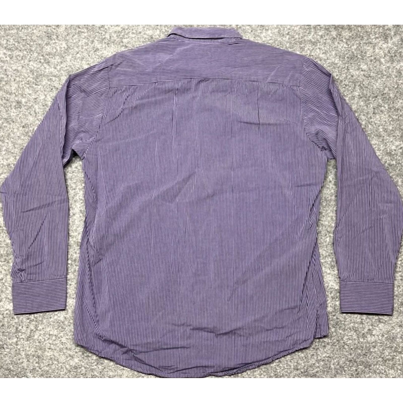 Banana Republic Banana Republic Shirt Mens L Multicolor Purple Striped Button Up Long Sleeve Size US L / EU 52-54 / 3 - 6 Thumbnail