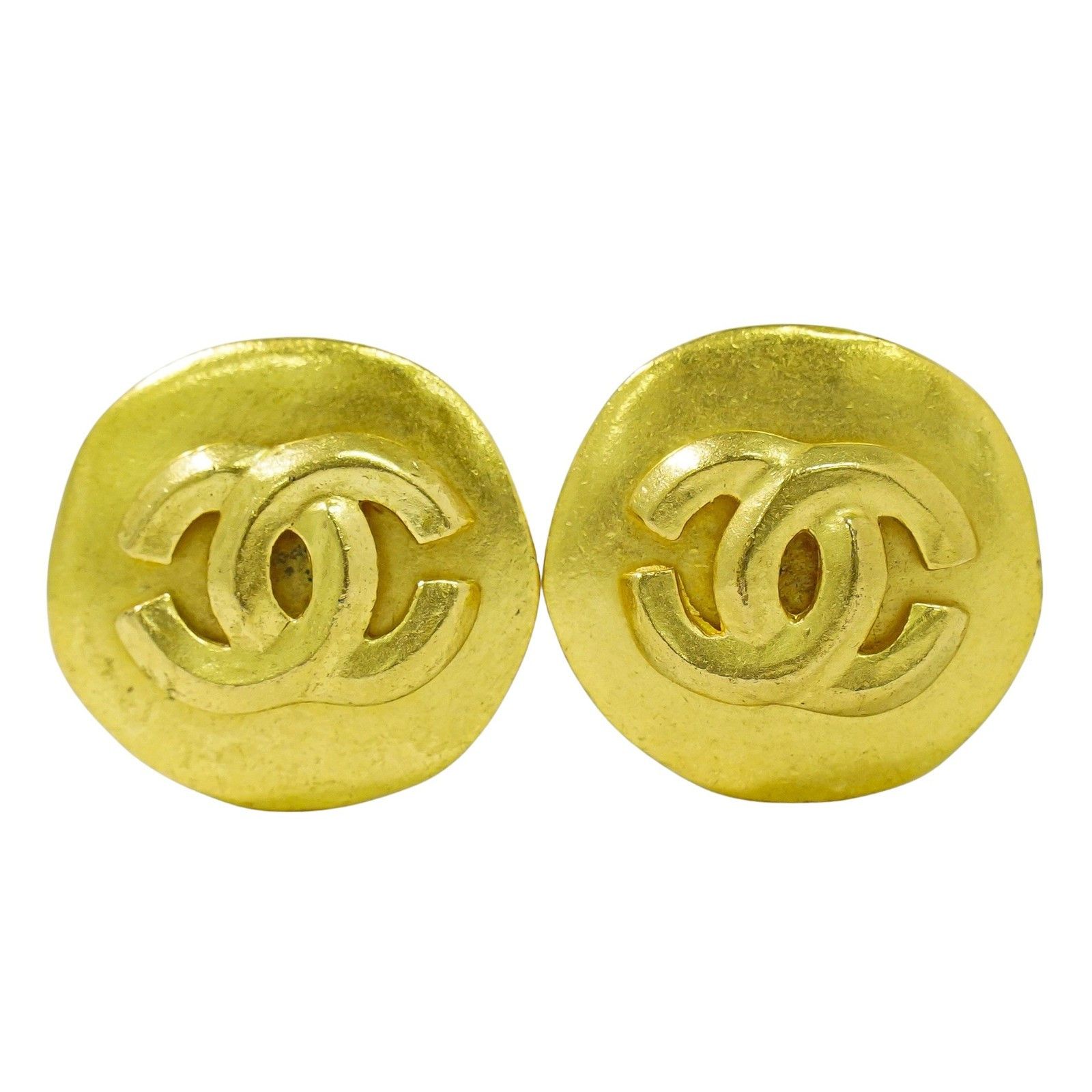 Chanel Chanel CC Hoop Clip-On Earrings Crystal Embellished Metal Size ONE SIZE - 1 Thumbnail