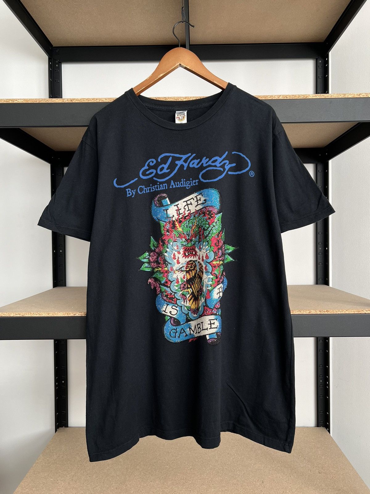 Ed Hardy Ed Hardy Christian Audigier Tattoo Streetwear Black T-shirt Size US XL / EU 56 / 4 - 2 Thumbnail