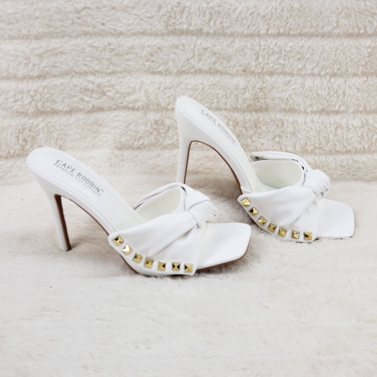 Other Darian Slip On White Open Toe High Heel Clogs Mules Slides ( Size US 10 / IT 40 - 3 Thumbnail
