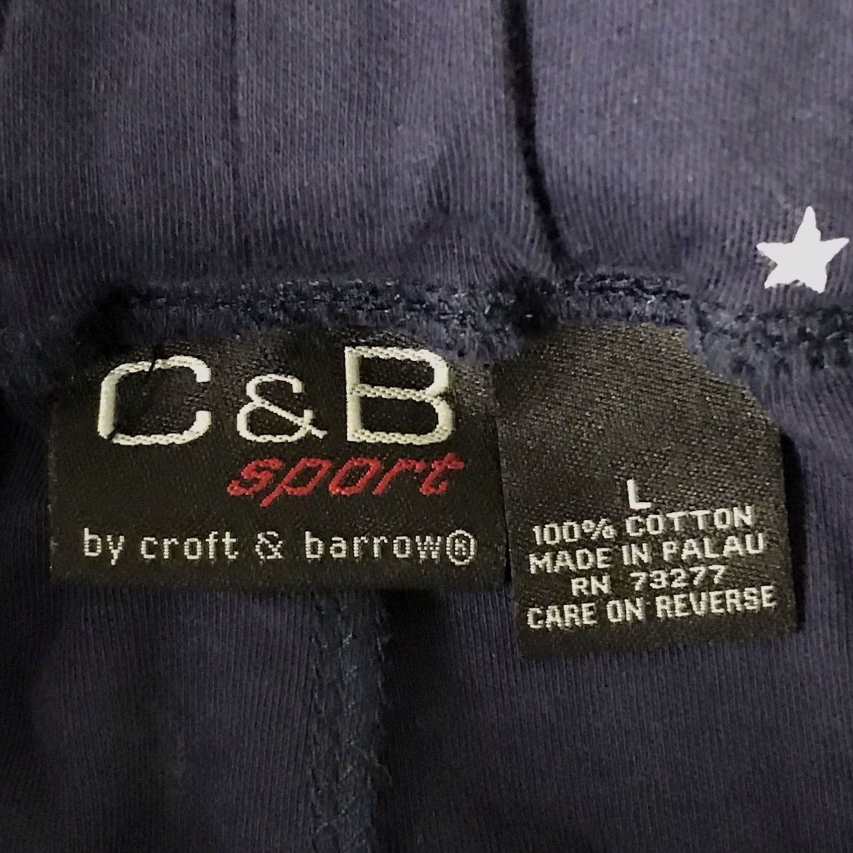 Croft & Barrow Croft & Barrow Women Navy Blue Star Print Drawstring Waist Chino Shorts L Size 36" / US 14 / IT 50 - 2 Thumbnail