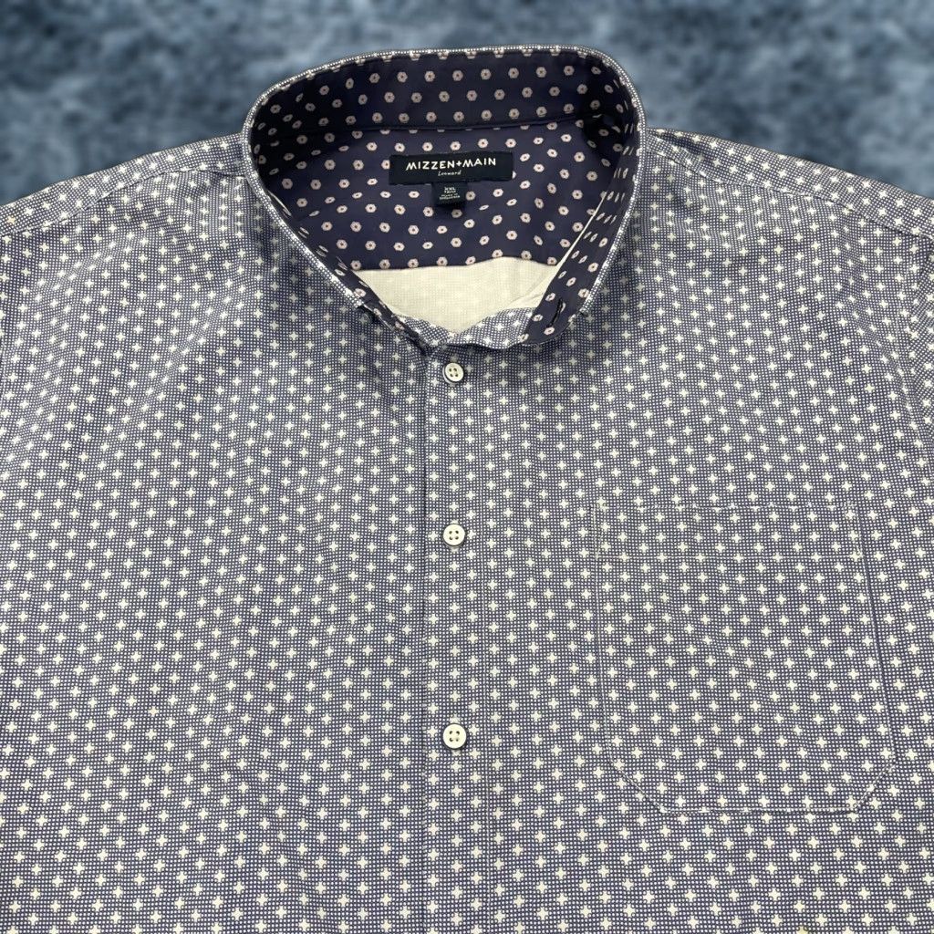 Mizzen+Main Mizzen+Main Shirt Mens 2XL Trim Fit Blue Leeward Abstract Performance Casual Shirt Size US XXL / EU 58 / 5 - 1 Thumbnail