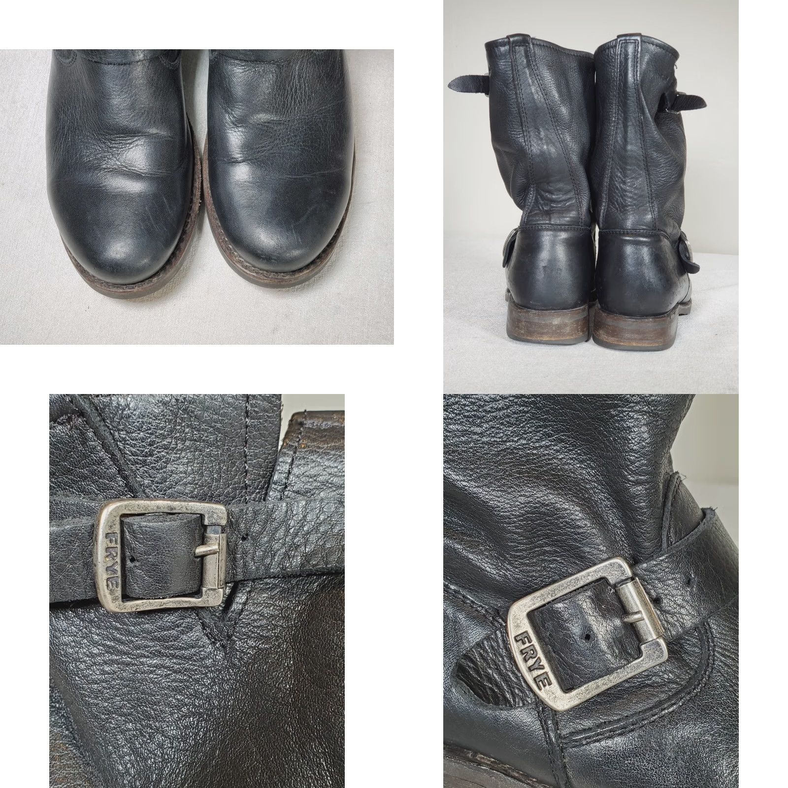 Frye Frye Veronica Short Slouch Boot Women US 7 Black Leather Biker Buckles Size 28" / US 6 / IT 42 - 8 Thumbnail