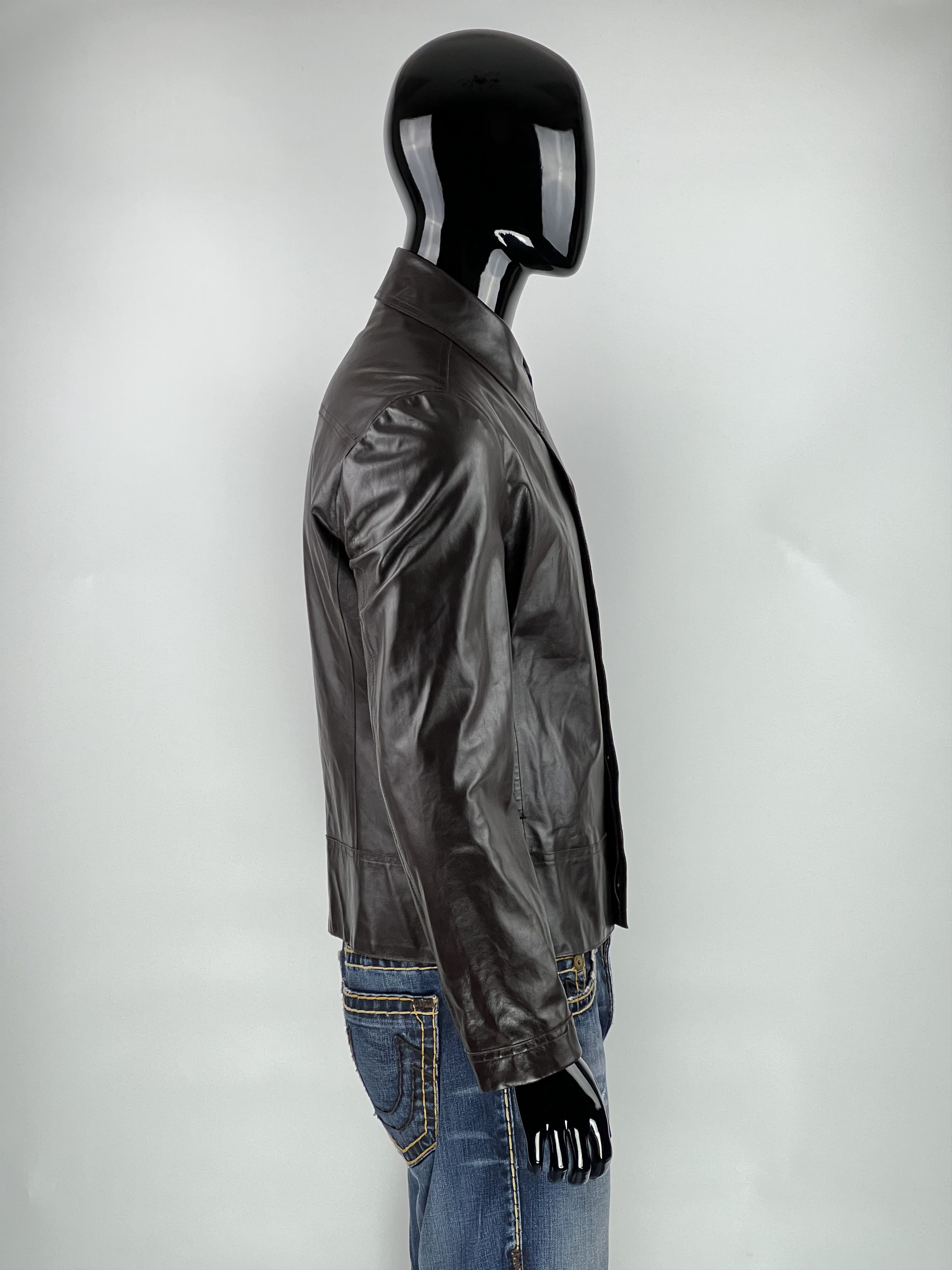 Costume National Homme CNC Leather Blazer Jacket Size IT48