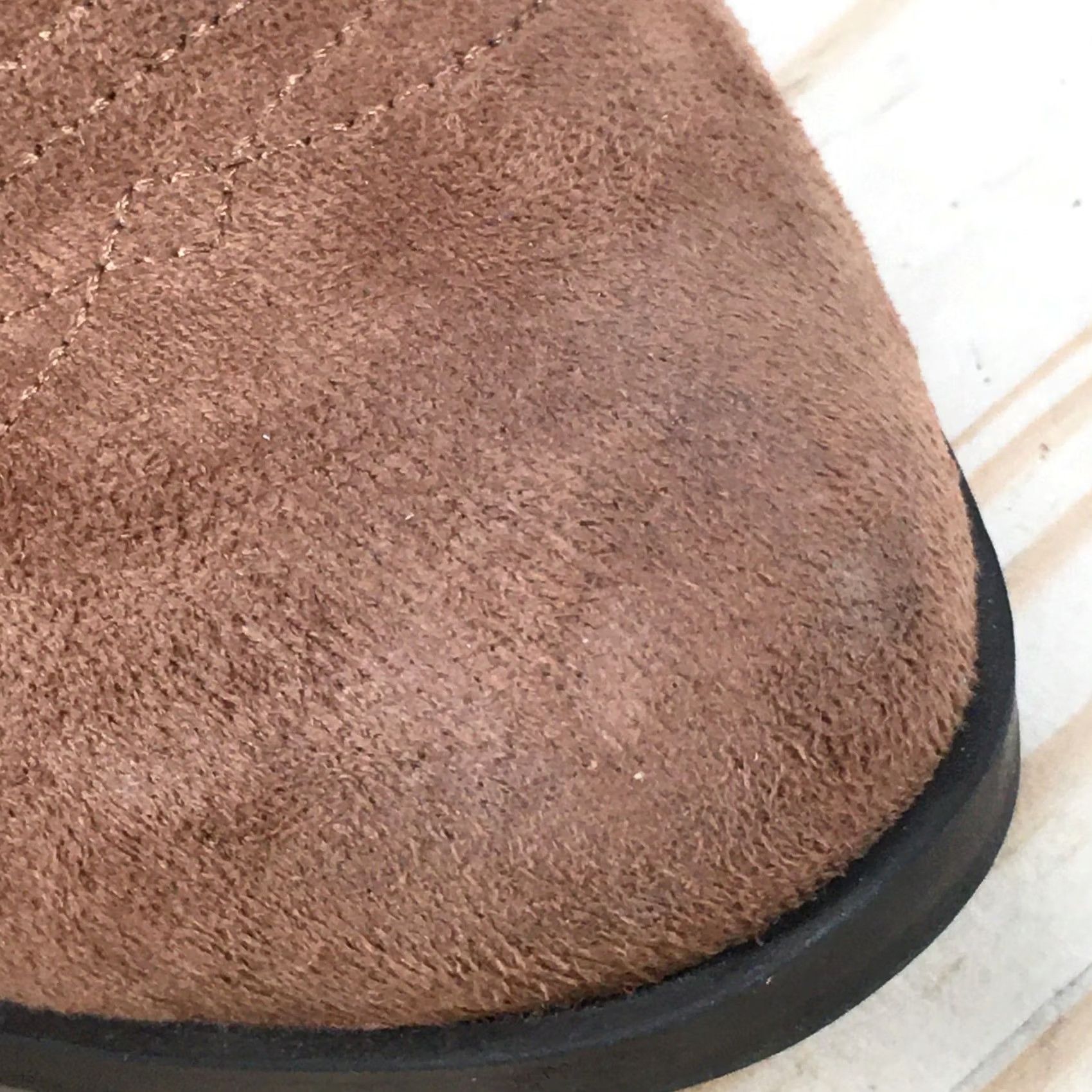 Vintage Universal Thread Boots Womens 9 Ankle Bootie Brown Suede Side Zip Triple Buckle Boots Size US 9 / IT 39 - 4 Thumbnail