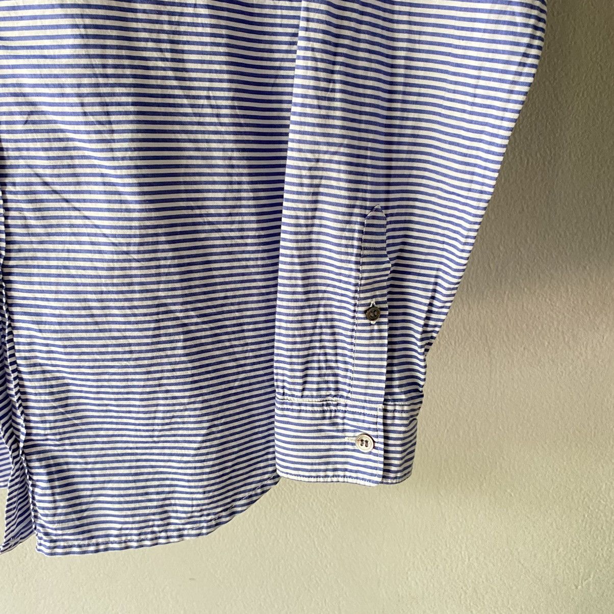 FRAPBOISH Blue Striped Hoodie Sailor Collar Shirt
