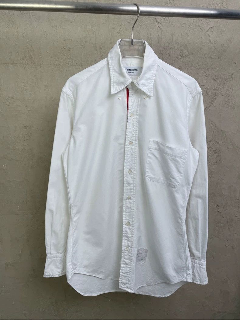 Thom Browne Thom browne White button stripe long-sleeved shirt 2504-Nex Size US XS / EU 42 / 0 - 1 Thumbnail