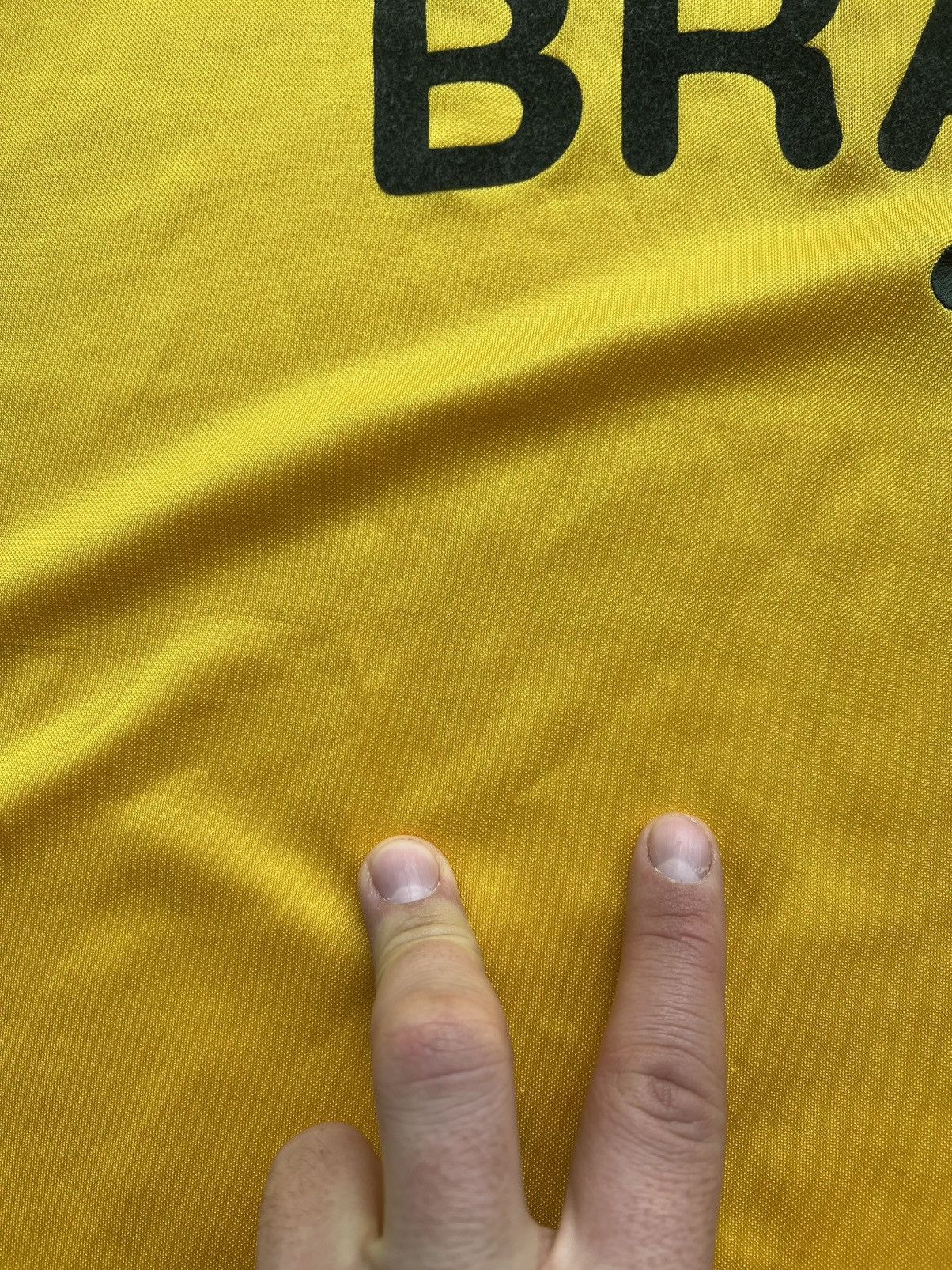 Nike × Vintage Vintage Nike Brasil Yellow Soccer T-Shirt Football Jersey Size US L / EU 52-54 / 3 - 3 Thumbnail