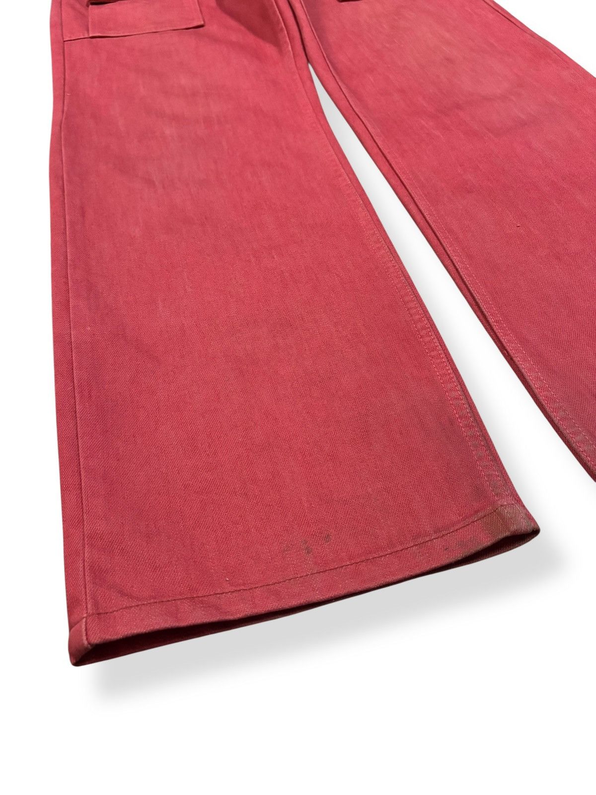 PPFM Vintage Japanese Brand PPFM Red Baggy Bush Denim Pants Size US 30 / EU 46 - 9 Thumbnail