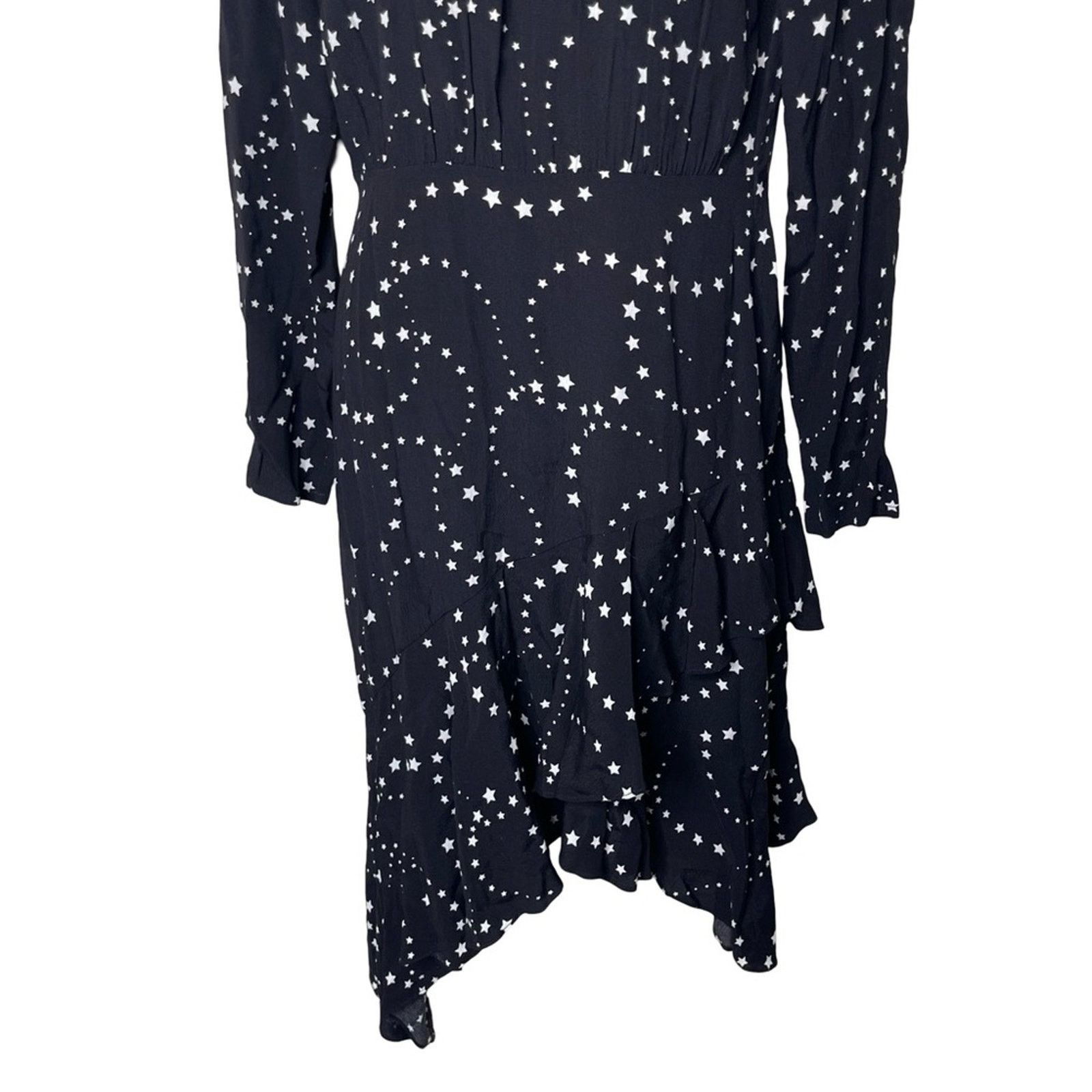 Maje Maje Retoile Star Print Black and White Midi Dress sz 1 US S Size S / US 4 / IT 40 - 5 Thumbnail