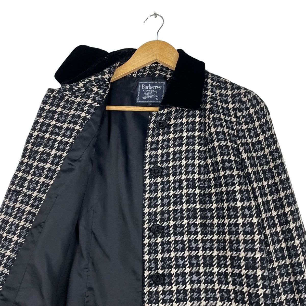 Burberry × Vintage 💥90s BURBERRYS CHECKED BLACK WHITE JACKET Size M / US 6-8 / IT 42-44 - 10 Thumbnail
