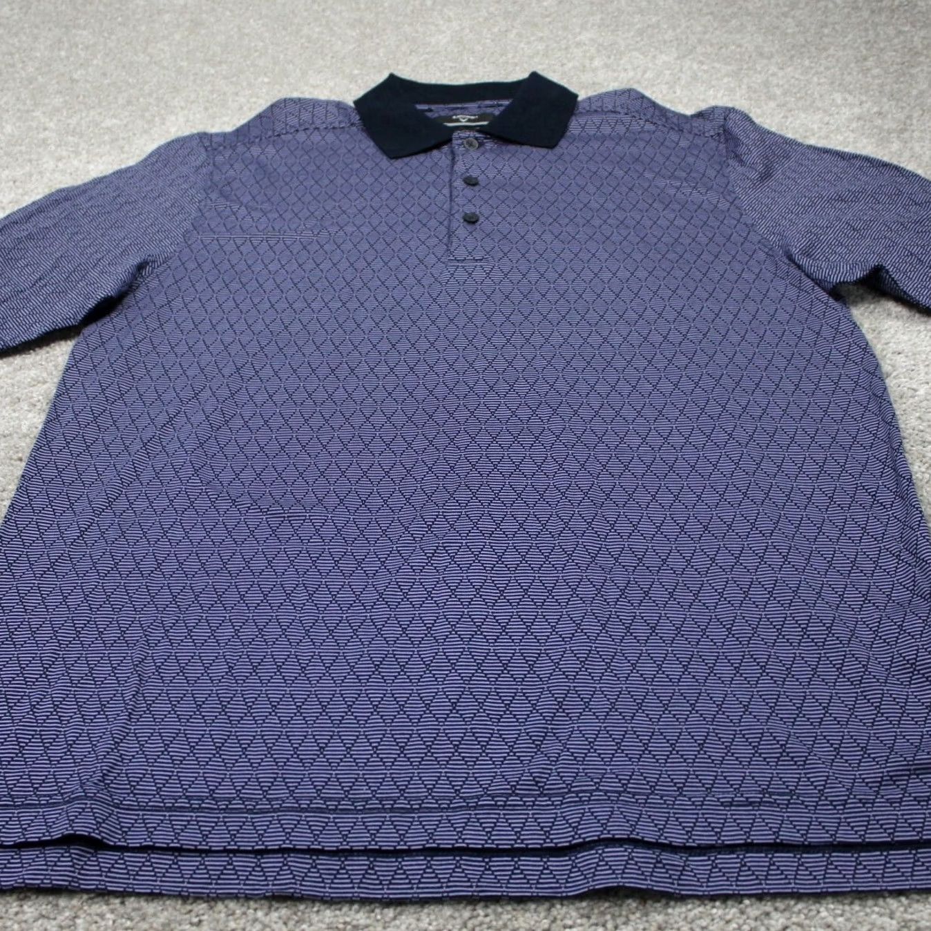 Callaway Callaway Polo Shirt Men M Purple Geometric Contrast Collar S/S 2 Ply Cotton Shirt Polo - Mens Regular Size US M / EU 48-50 / 2 - 2 Thumbnail