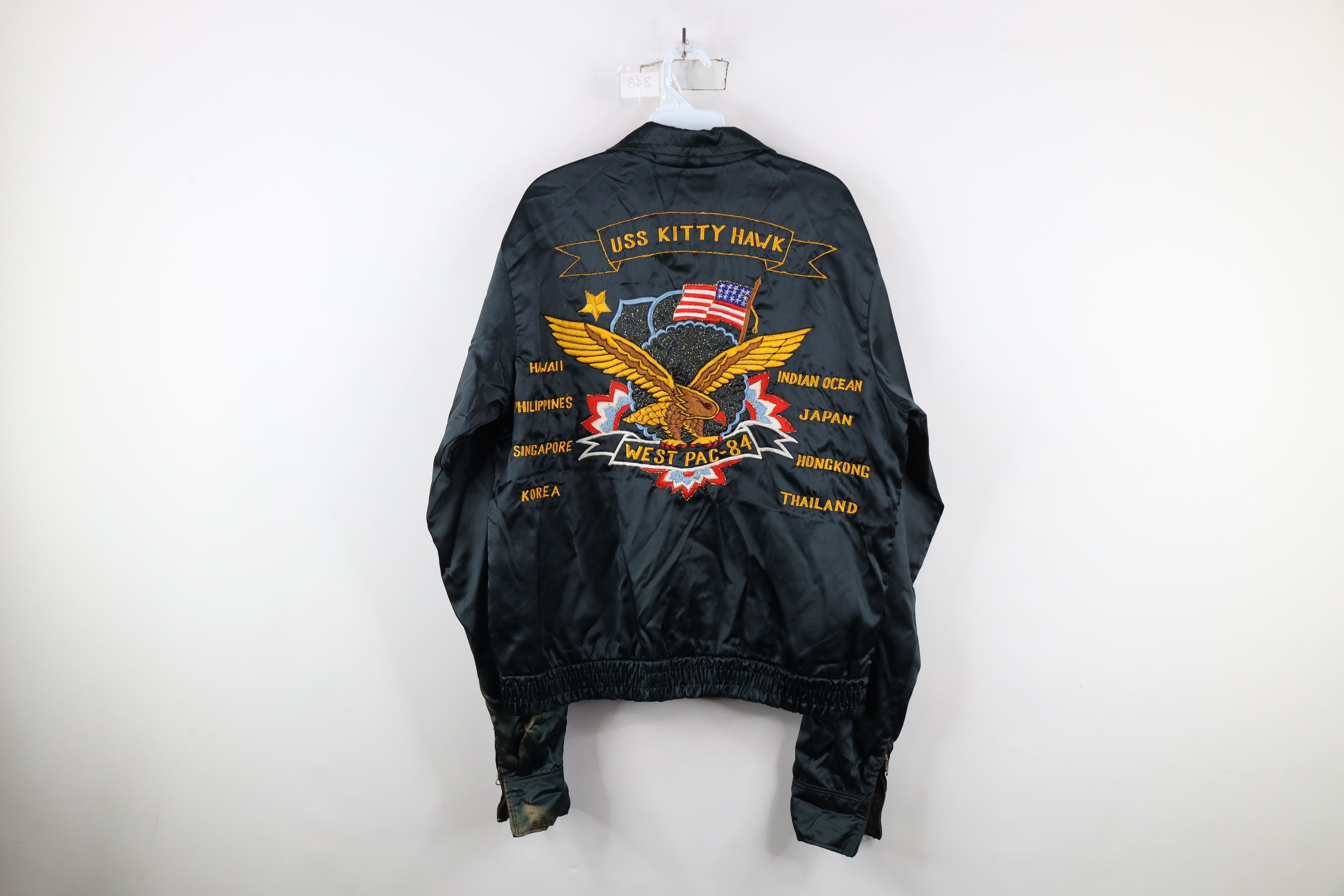 Vintage Vintage 80s Kitty Hawk West Pac 84 Souvenir Jacket Sukajan Size US L / EU 52-54 / 3 - 13 Thumbnail