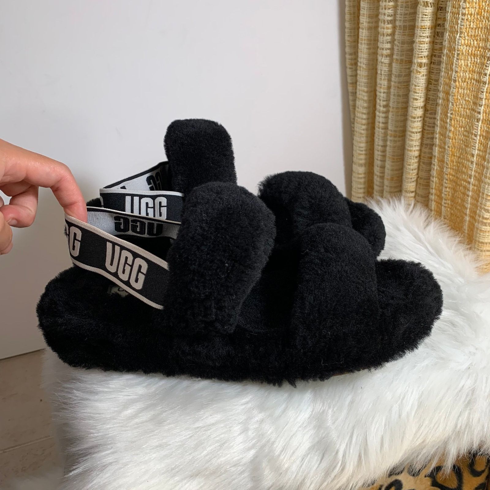 Ugg UGG Oh Yeah double strap flat sandals in black Size 9 Size US 9 / IT 39 - 8 Thumbnail