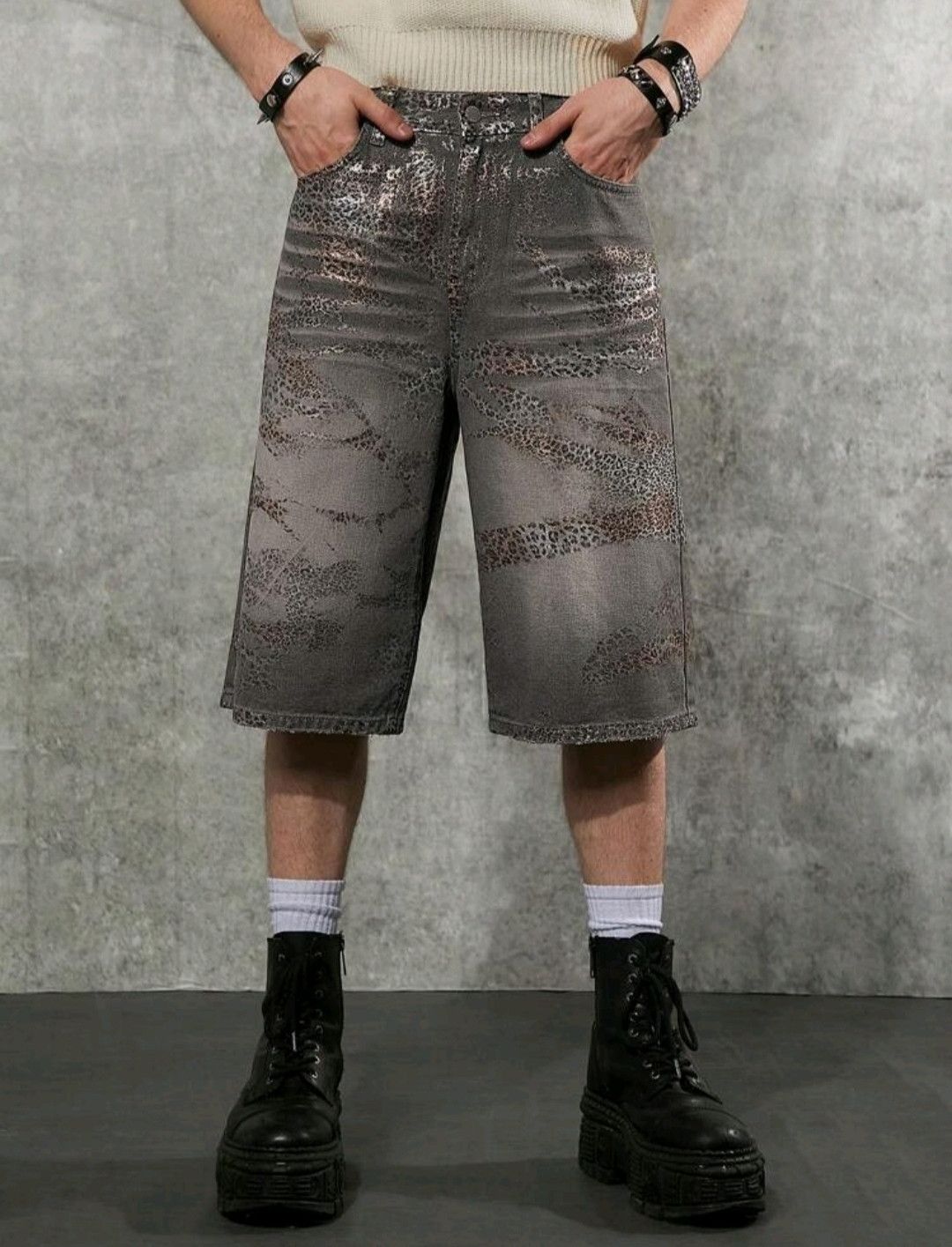 Rock n Roll Leopard Shady Jorts Jeans Short Vintage Classic