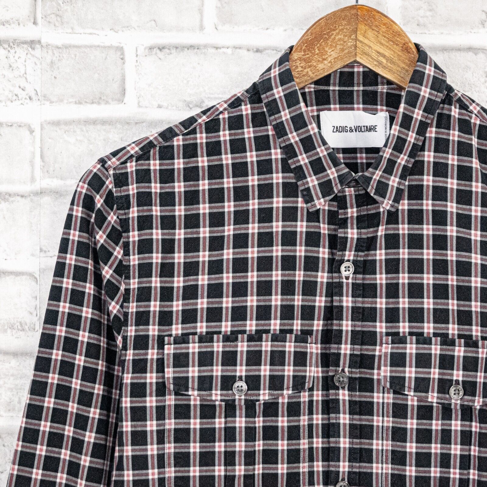 Zadig & Voltaire Zadig & Voltaire Men's Button up Shirt in Black Red Check Size US M / EU 48-50 / 2 - 5 Thumbnail