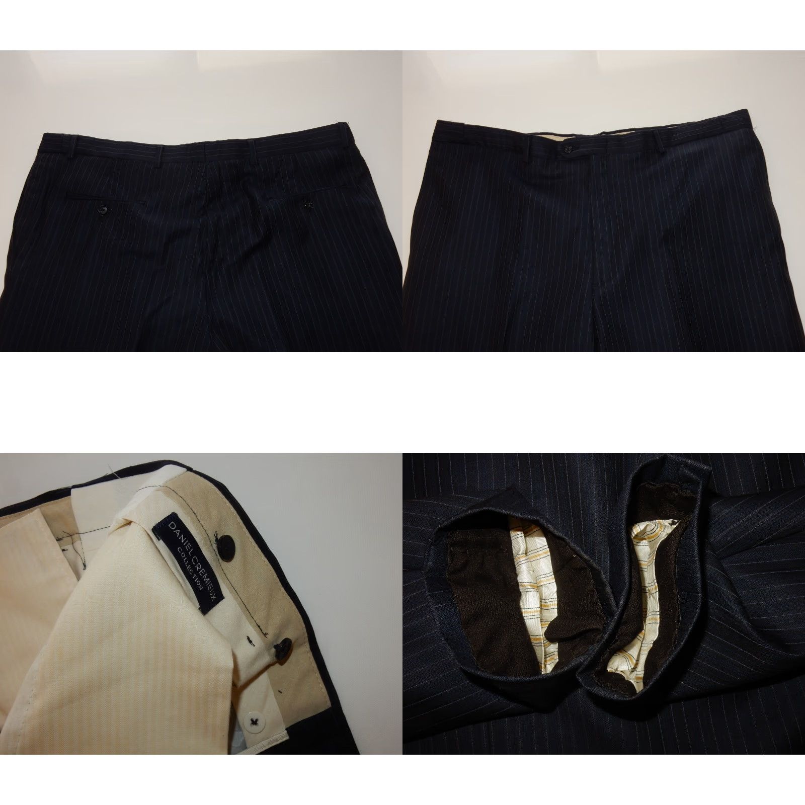 Loro Piana Daniel Cremieux Men's Suit 2 Piece Blue Wool Striped 42 Regular 42 Jacket 29x? Pants - Loro Piana Fabric (Note: This is not adding new info) Size 42R - 8 Thumbnail