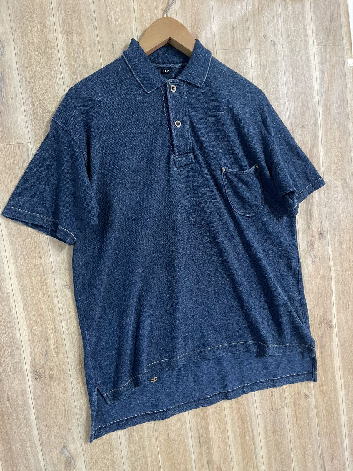 45rpm × Indigo × Japanese Brand 45RPM Deep Indigo Polo Shirt L Made in Japan 🇯🇵 Size US L / EU 52-54 / 3 - 5 Thumbnail