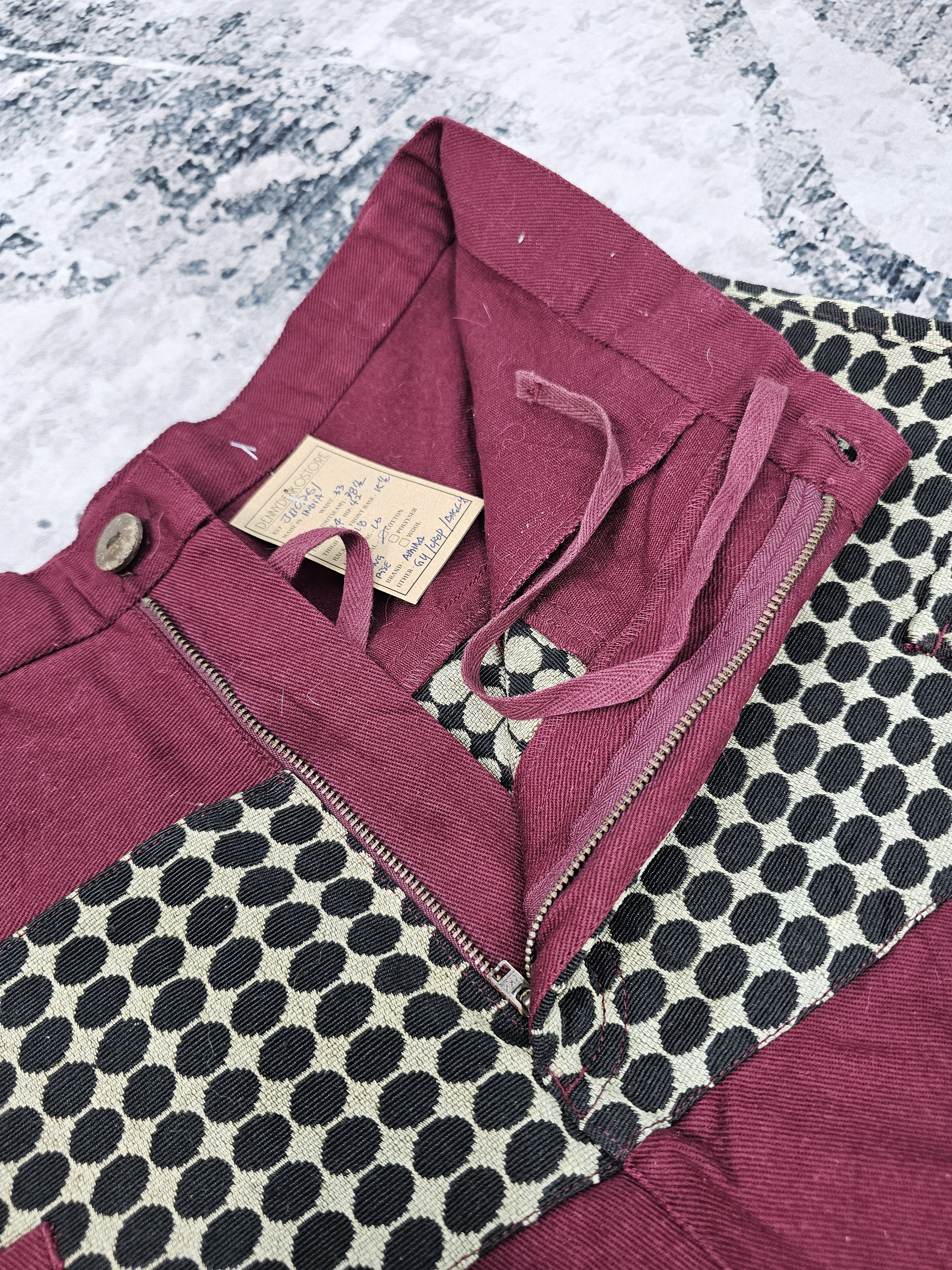 Japanese Brand AMINA Multi Pockets Cargo Baggy Polkadot Cropped Pant JB0261 Size US 33 - 12 Thumbnail