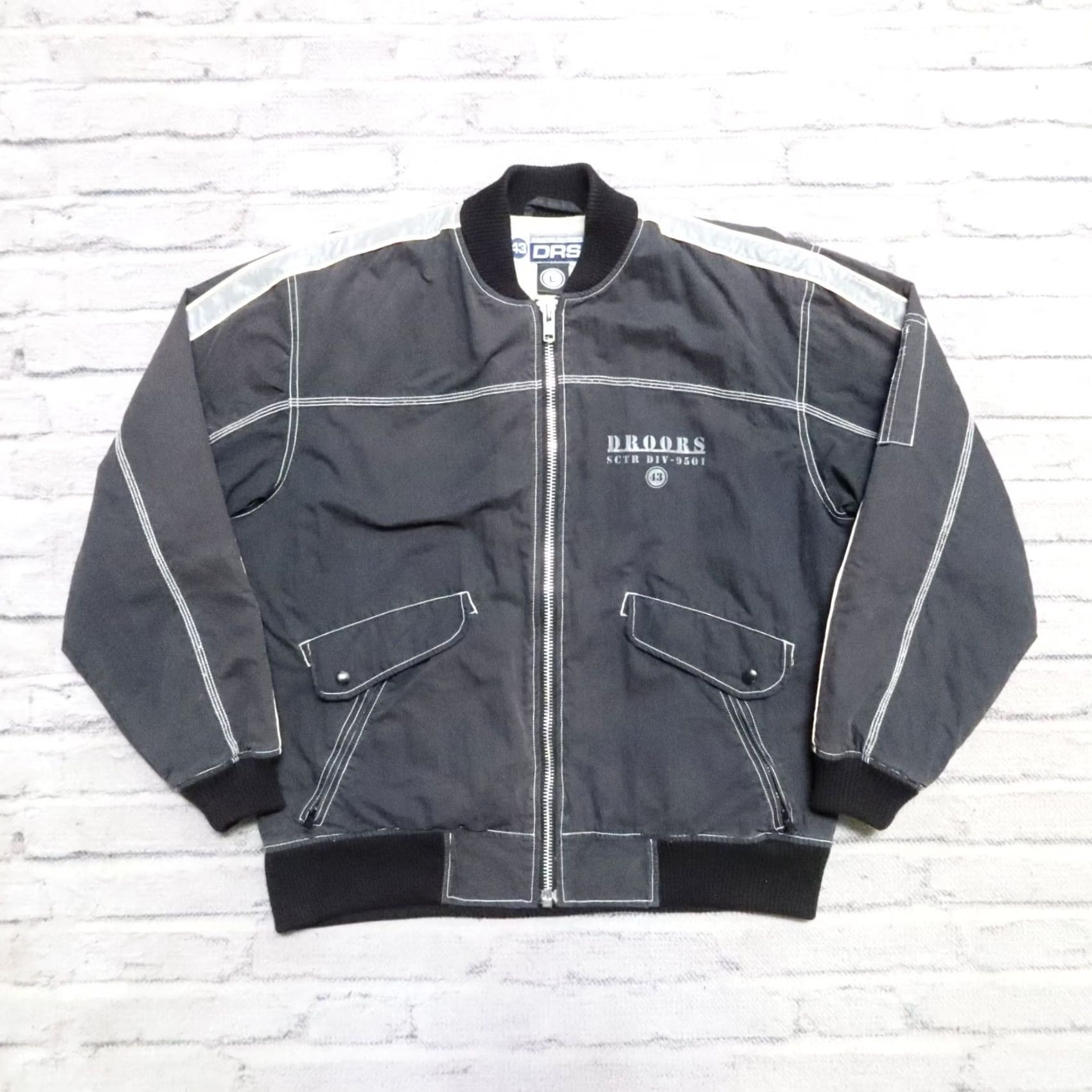 Vintage VINTAGE Droors Racing Division Bomber Jacket Mens L Black Script Size US L / EU 52-54 / 3 - 2 Thumbnail