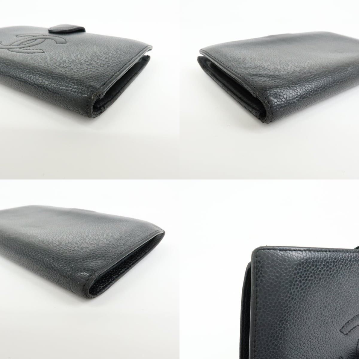 Chanel Chanel CC Logo Caviar Leather Bi-Fold Wallet Black Size ONE SIZE - 4 Thumbnail