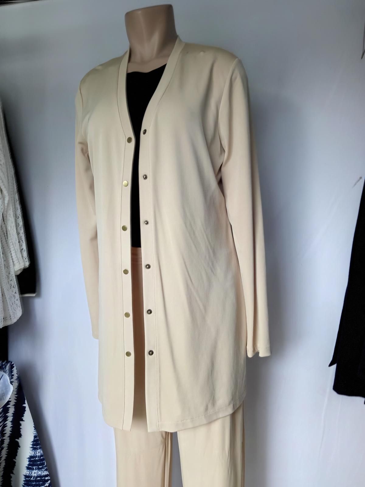 Jones New York Elegant Beige Long Cardigan Set Jones NY Size ONE SIZE - 2 Thumbnail