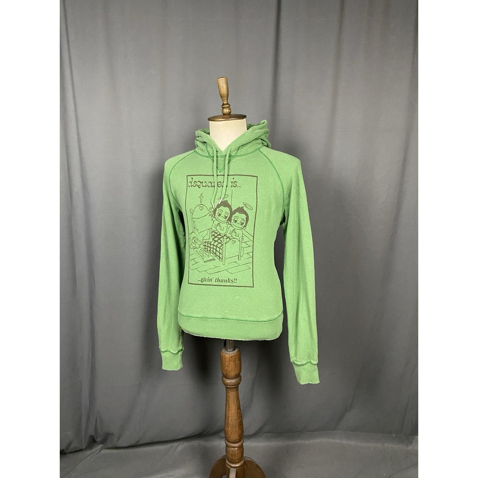 Dsquared2 Dsquared2 Giving Thanks 2000s Men's Green Distressed Hoodie Size US M / EU 48-50 / 2 - 4 Thumbnail