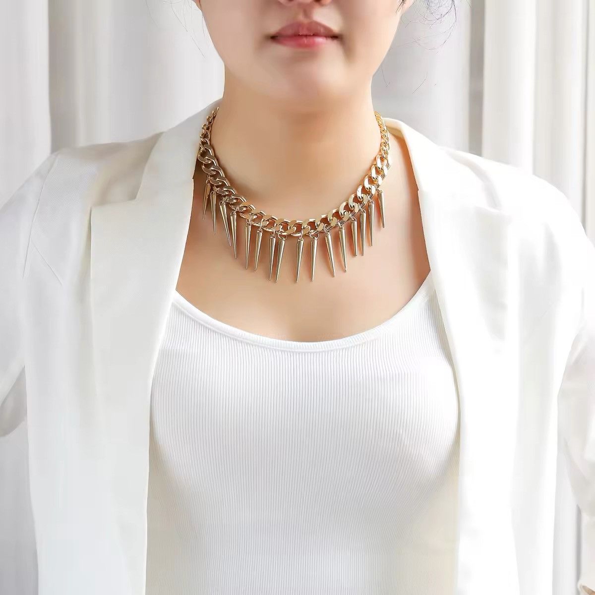Other Spikes Charm Metal Chain Necklace Size ONE SIZE - 1 Thumbnail