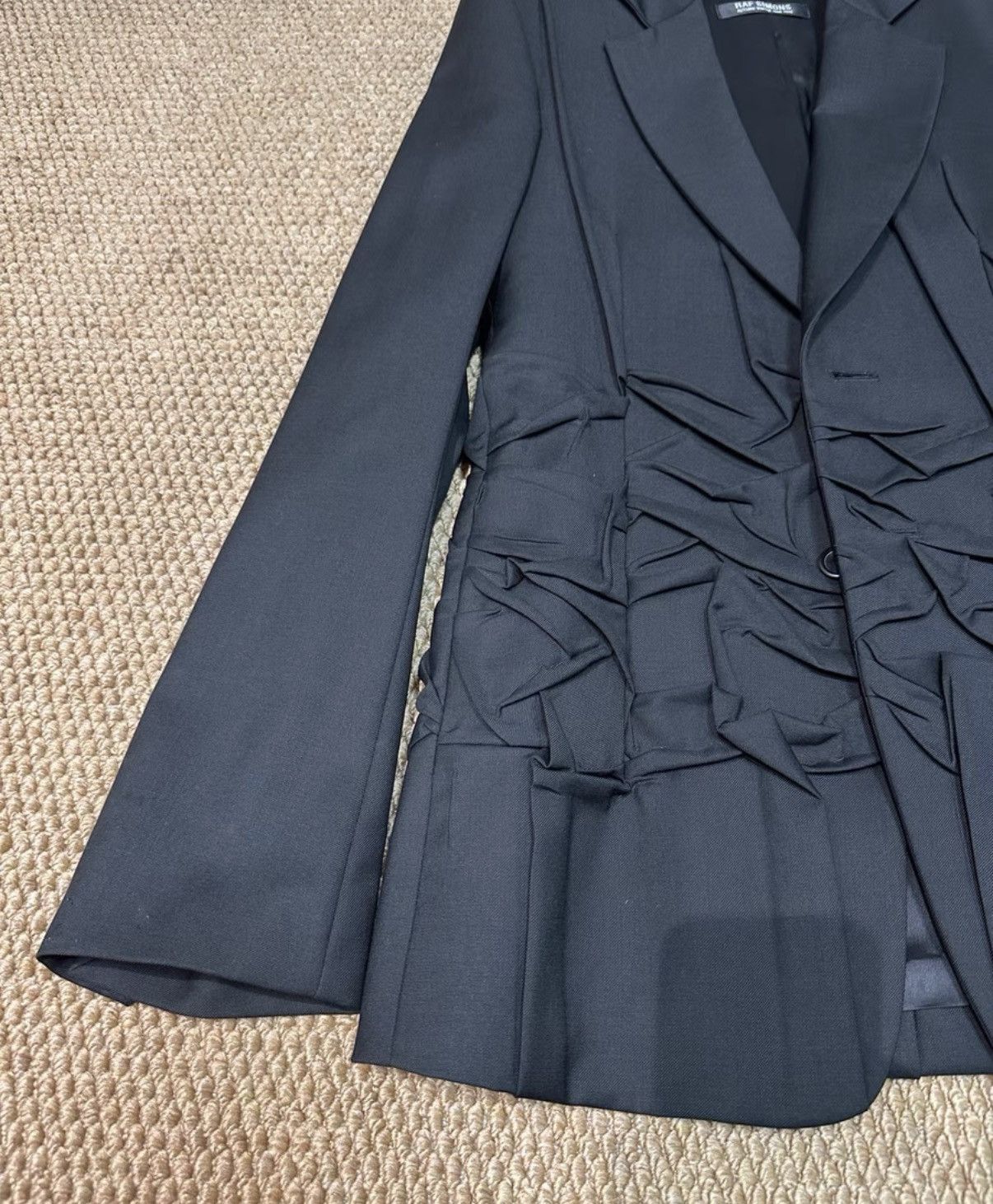 Raf Simons Raf Simons 04AW Black Ruched Deconstructed Blazer K23 Size US S / EU 44-46 / 1 - 2 Thumbnail