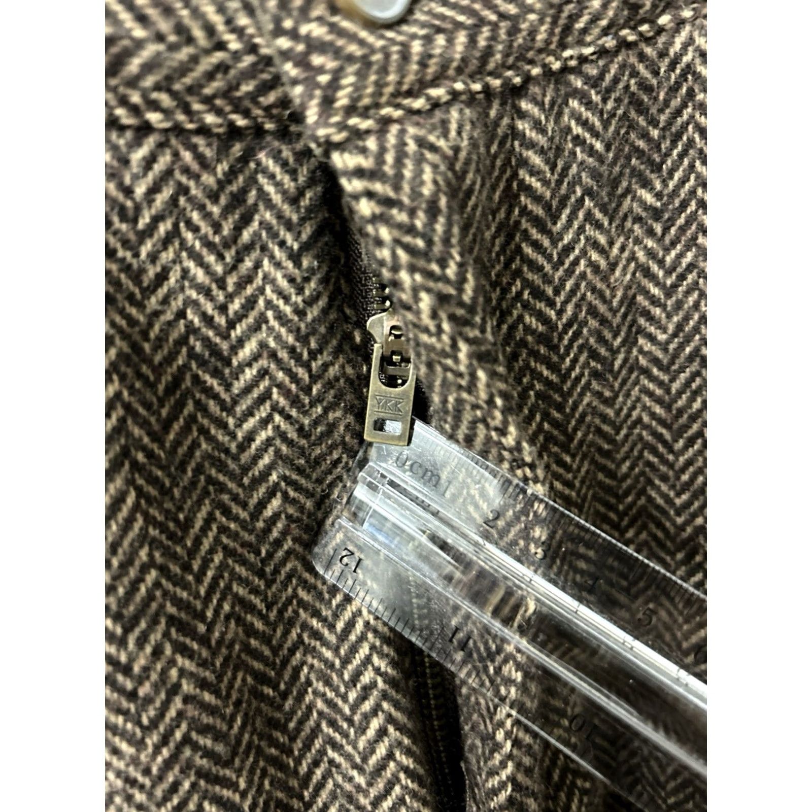 The Territory Ahead The Territory Ahead Pants Mens 40x30 Brown Herringbone Wool Blend YKK T1804 Size US 40 / EU 56 - 5 Thumbnail