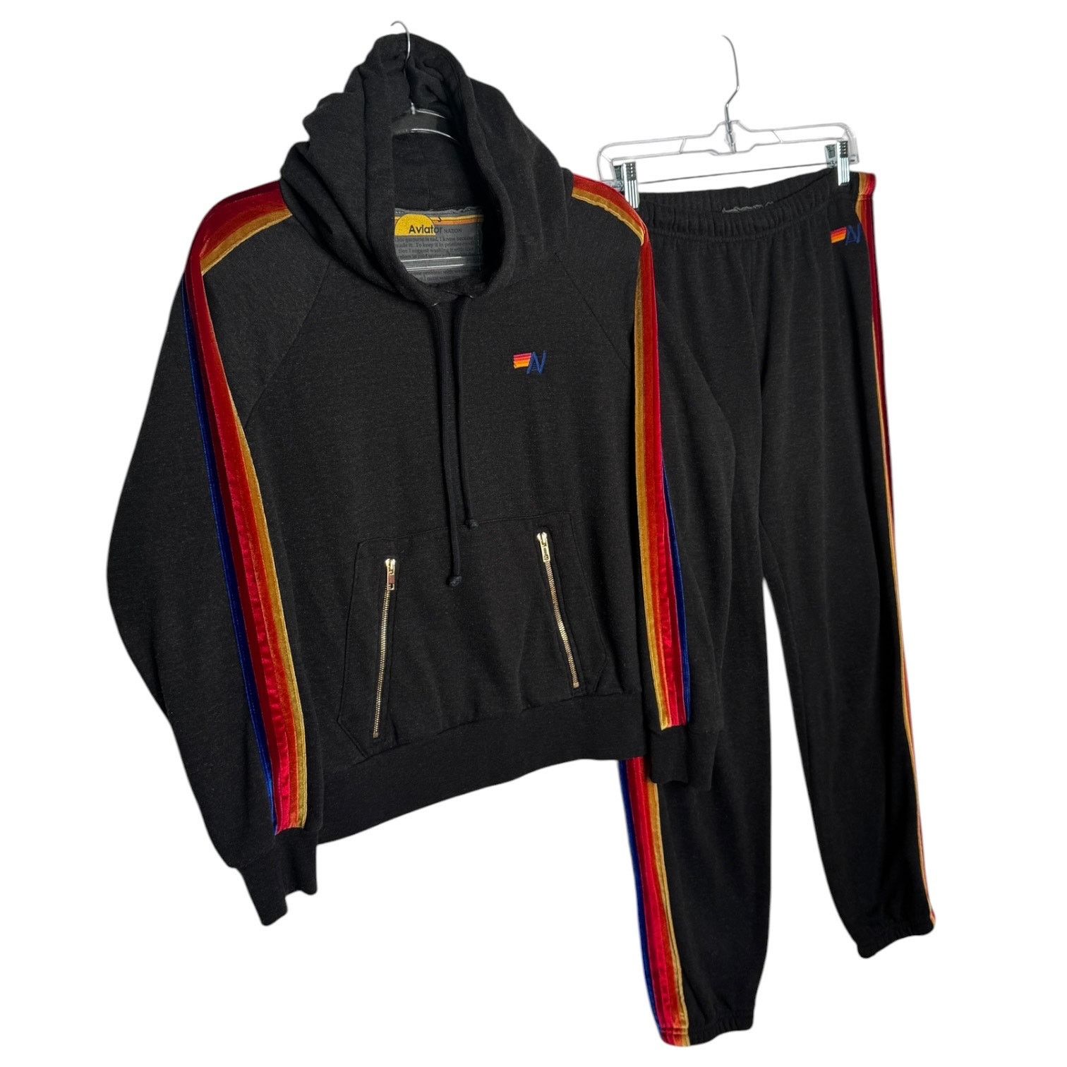 Aviator Nation 2010s Aviator Nation Rainbow Stripe Hoodie Jogger Set S/L Size S / US 4 / IT 40 - 4 Thumbnail
