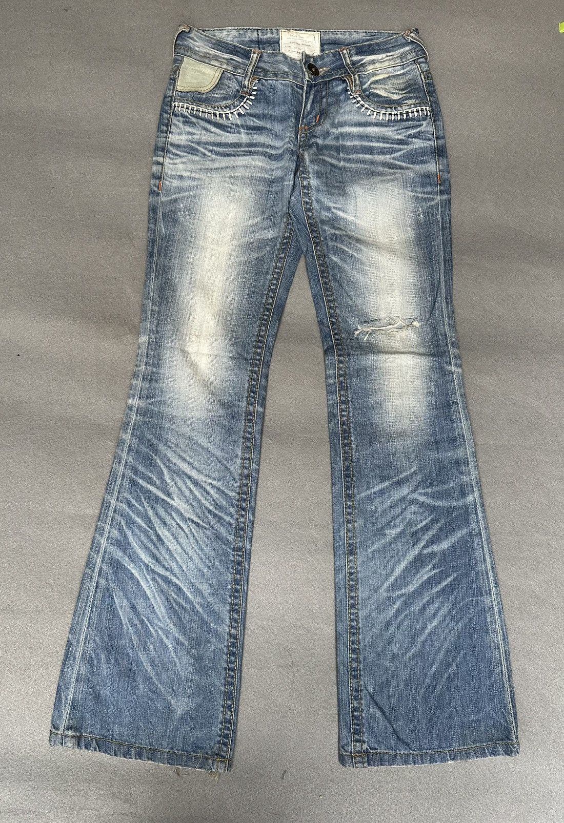 Japanese Brand FLARE Lolita Claw Marks Distressed Denim Size US 29 - 1 Thumbnail