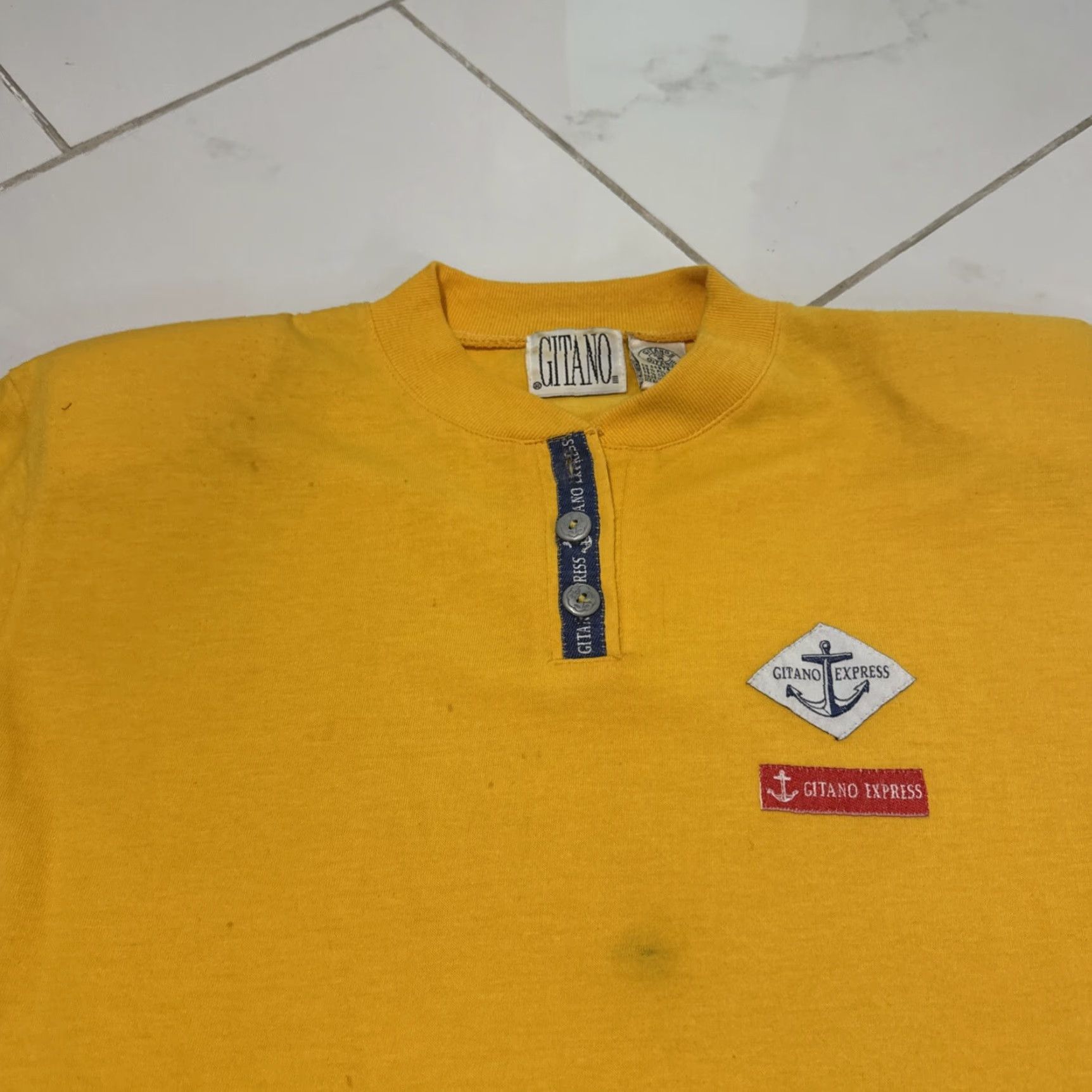 Vintage VINTAGE Gitano T-Shirt Women 80s Yellow M Medium Shirt Women 80s Gitano Yellow T-Shirt Medium Size M / US 6-8 / IT 42-44 - 2 Thumbnail