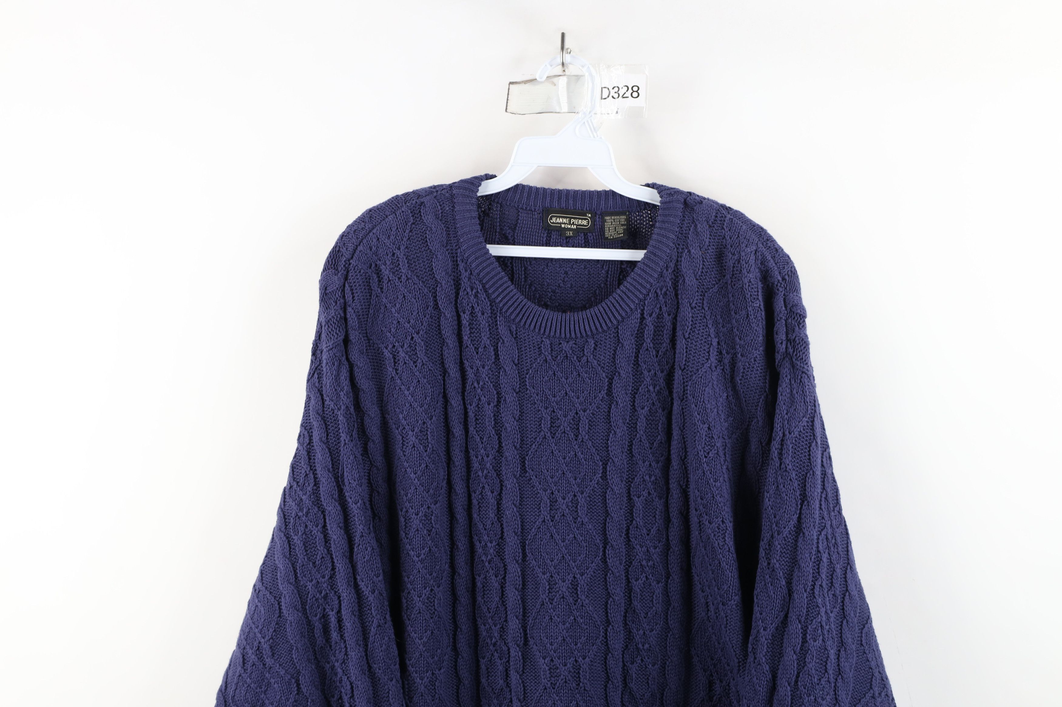 Vintage Vintage 90s Streetwear Chunky Cable Knit Fisherman Sweater Size 3XL / US 20-22 - 2 Thumbnail