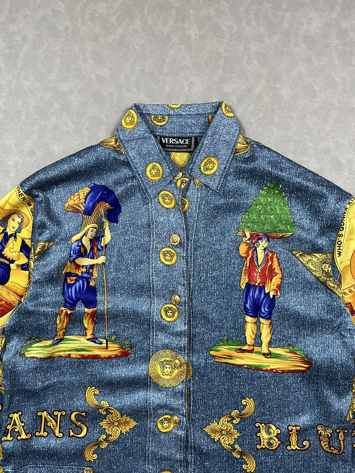 Versace Jeans Couture 90s Versace blue jeans silk Size US M / EU 48-50 / 2 - 6 Thumbnail