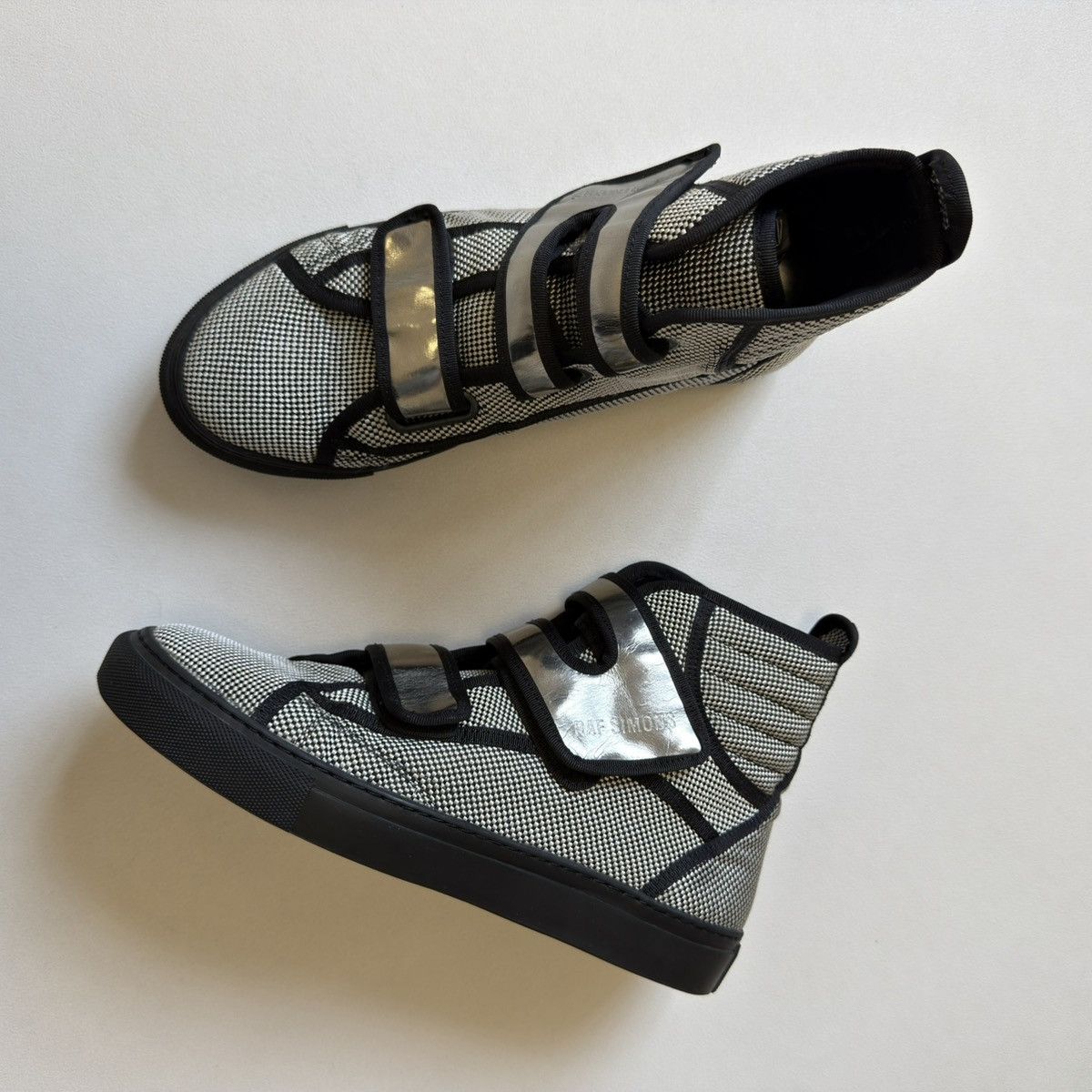 Raf Simons A/W 13 ‘Checkerboard Nylon’ Velcro Sneakers Size US 9 / EU 42 - 18 Thumbnail