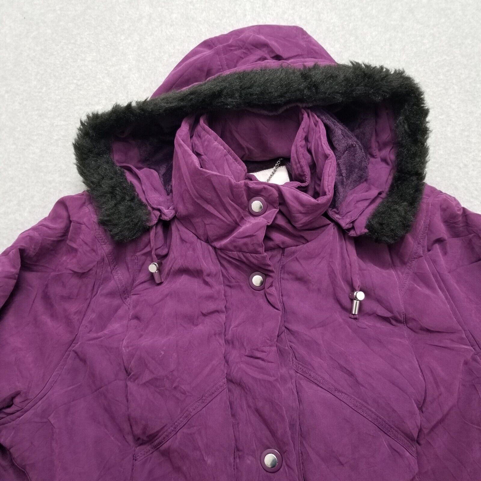 Other Studio Works Parka Jacket Womens 2X Purple Hooded Pockets Size ONE SIZE - 4 Thumbnail