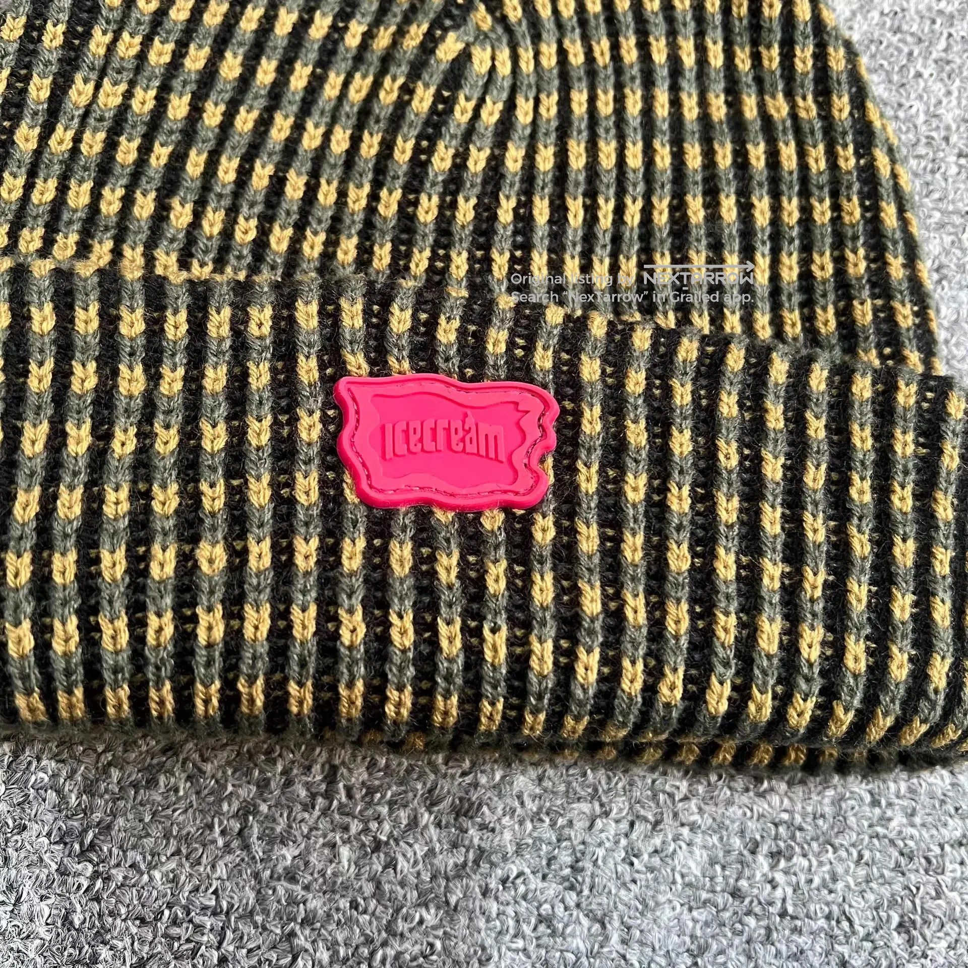 Bbc Icecream Speckled Ic Rubber Patch Knit Beanie Q7, Men's — image 5 of 6