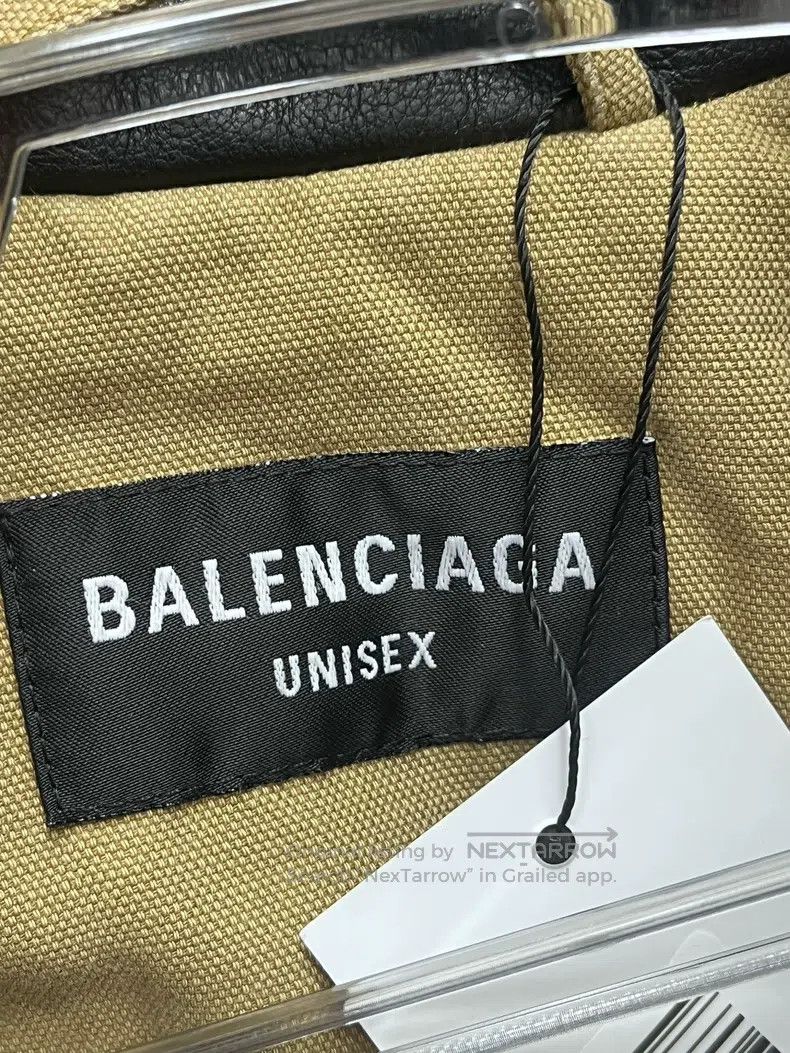 Balenciaga Balenciaga Leather Collar Double B Carhartt Washed Jacket Size US L / EU 52-54 / 3 - 3 Thumbnail