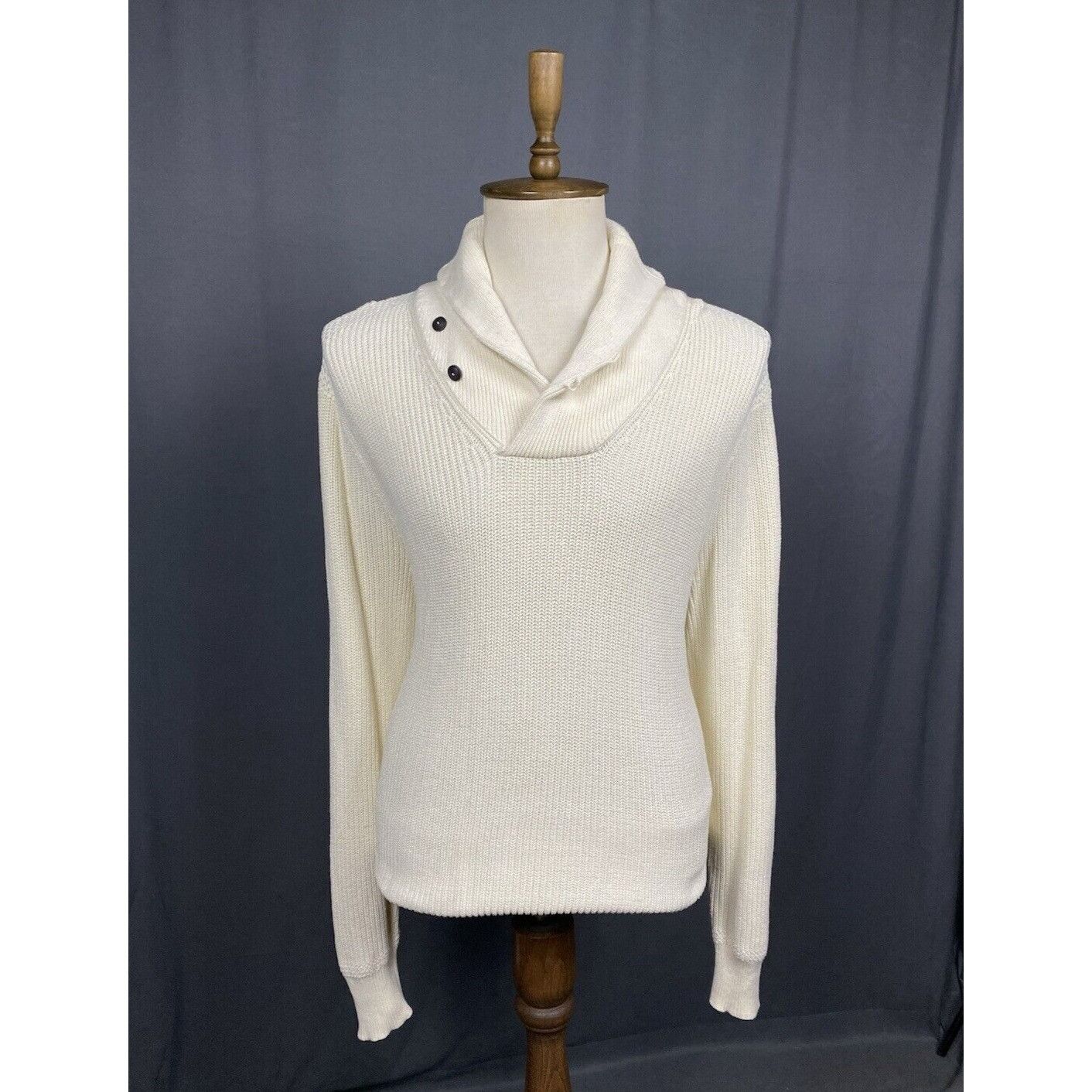 Polo Ralph Lauren Polo Ralph Lauren VTG Men's Beige Heavy Knitted Sweater Size Size US L / EU 52-54 / 3 - 1 Thumbnail