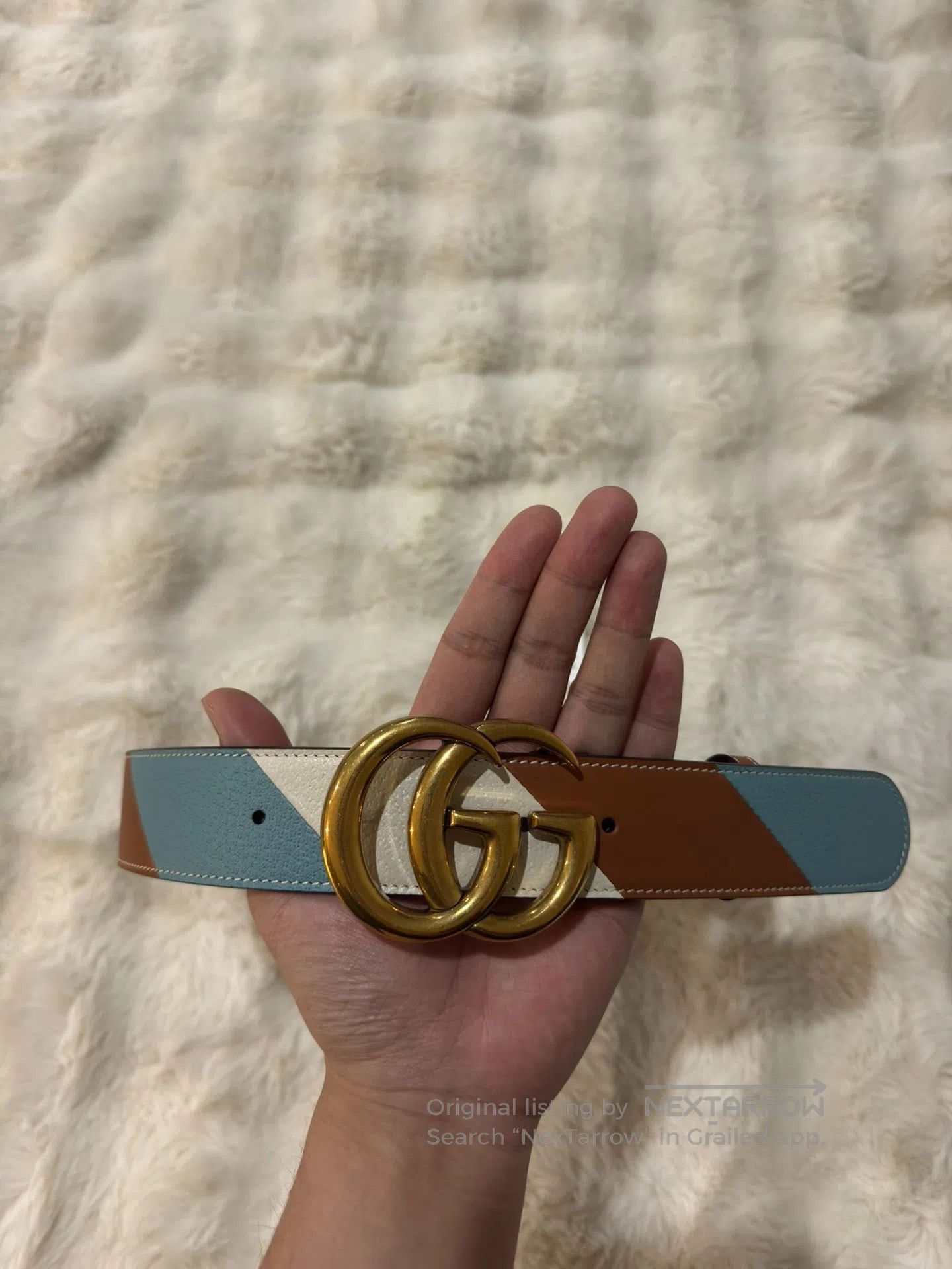 Gucci Guicci size 80 Contrasting Gold G Buckle Belt| Size ONE SIZE - 2 Thumbnail