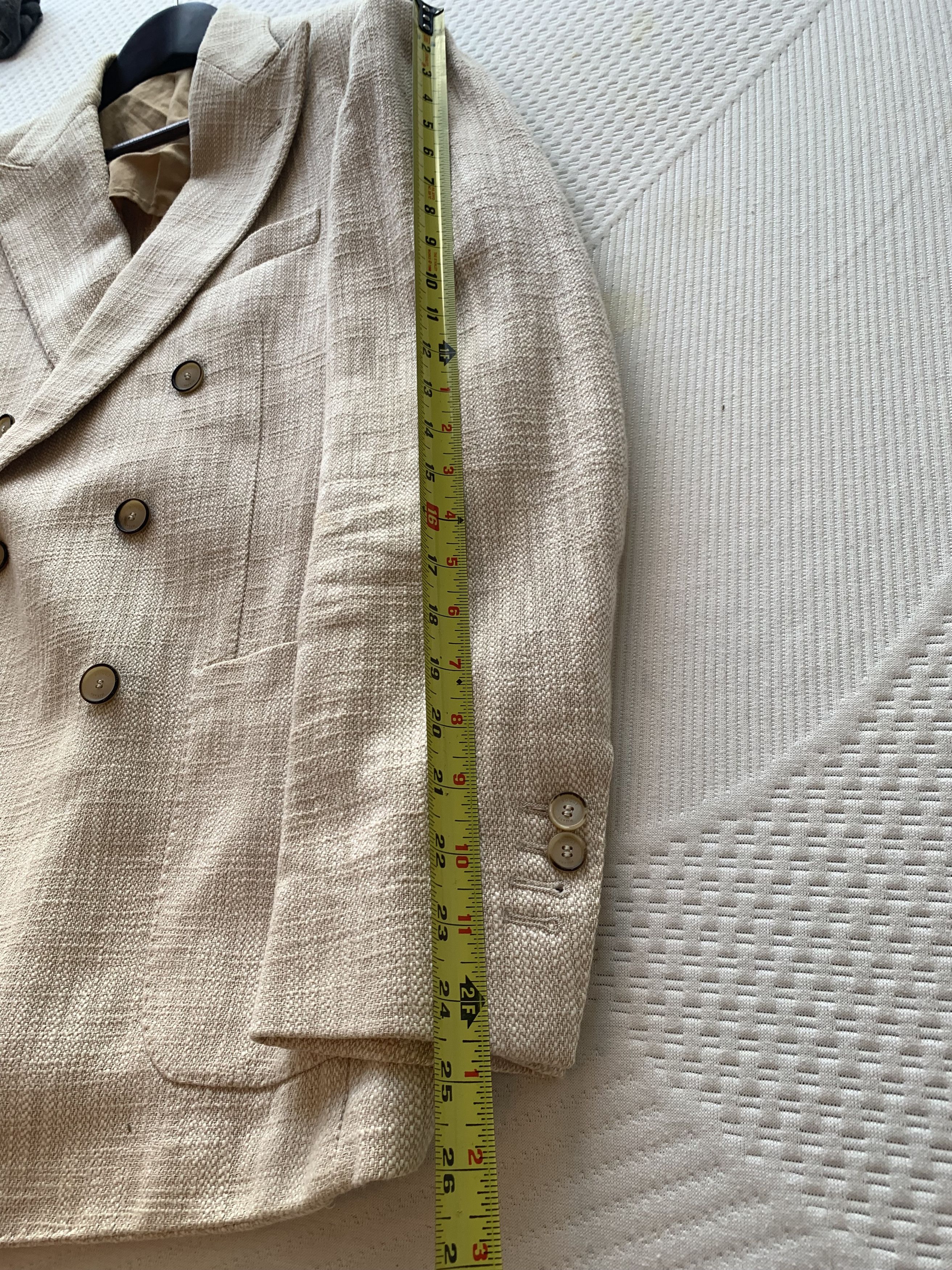 Boggi Boggi Milano Cream Textured Double Breasted Blazer Size 38R - 7 Thumbnail