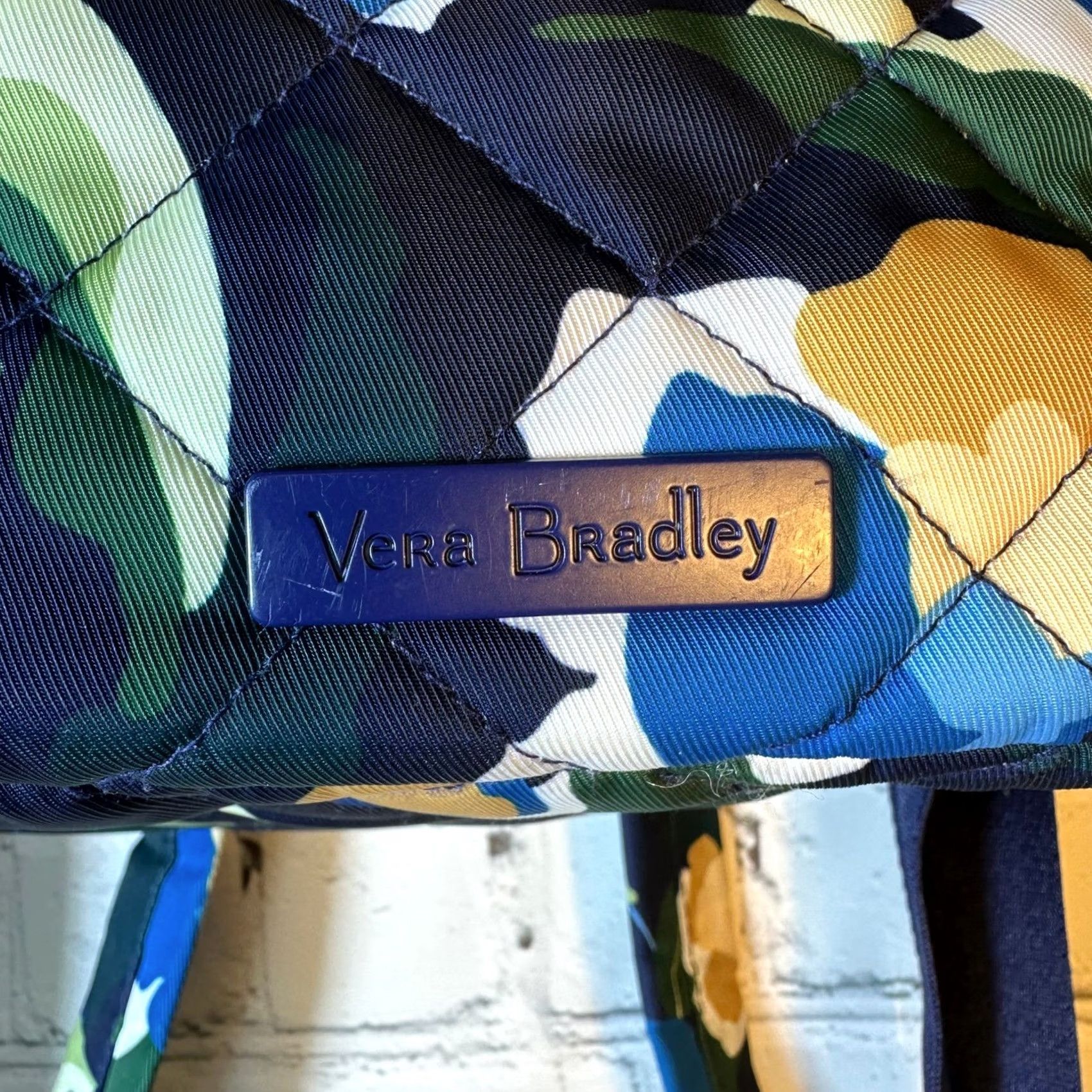Vera Bradley Vera Bradley Convertible Backpack Immersed Blooms Blue Floral Quilted Twill Bag Size ONE SIZE - 4 Thumbnail
