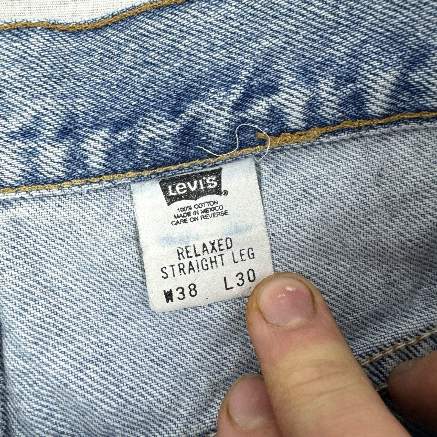 Levi's VINTAGE Levi's Jeans Men 38x30 Blue 90s Grunge Straight Regular Pants Vintage Worn Thrashed Size US 38 / EU 54 - 4 Thumbnail